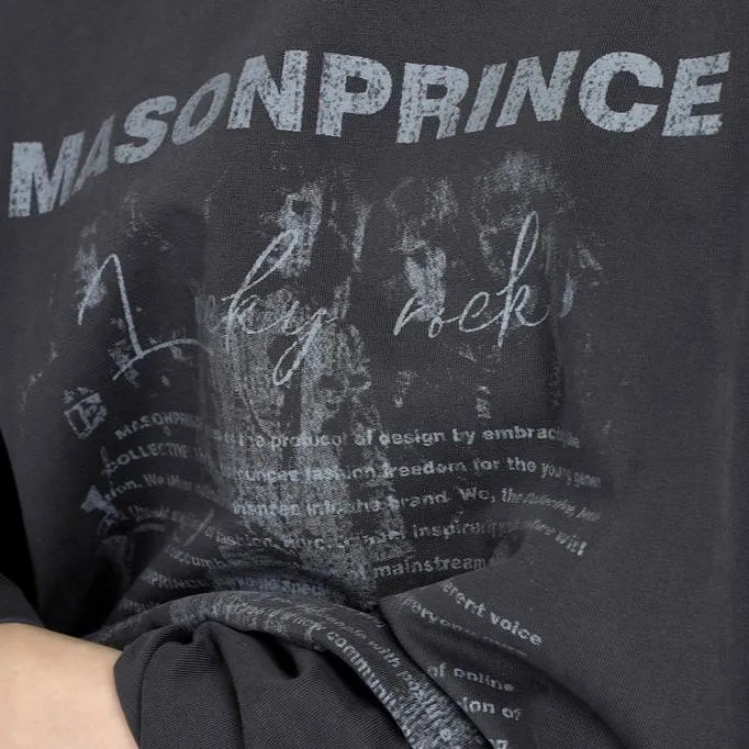 MASONPRINCE Retro Band Tee Charcoal Grey