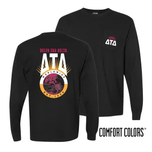 New! Delt Comfort Colors Retro Worldwide Long Sleeve Tee