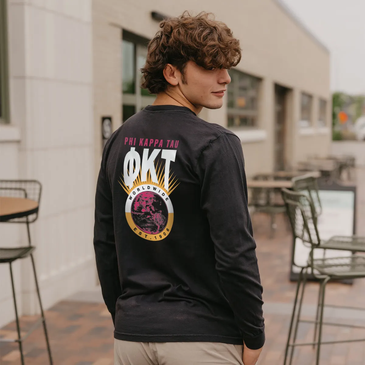 New! Phi Tau Comfort Colors Retro Worldwide Long Sleeve Tee