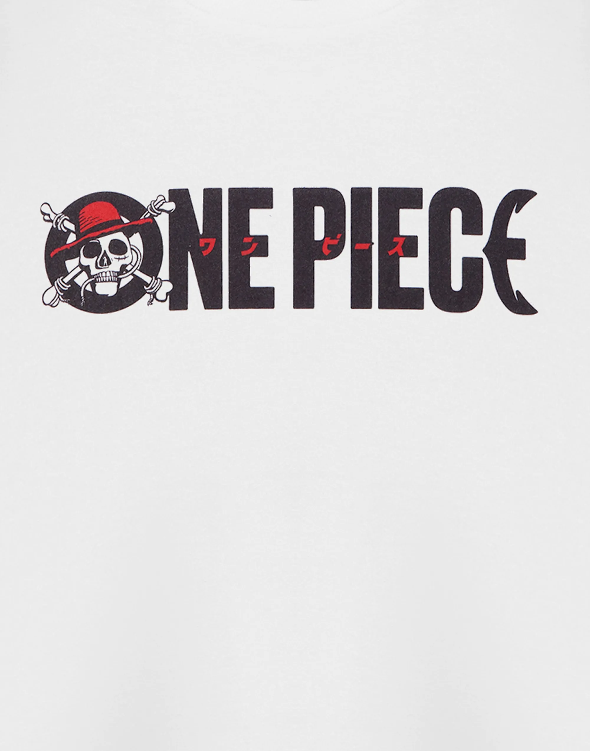 One Piece Logo Cross Bones Mens White Short Sleeved T-Shirt