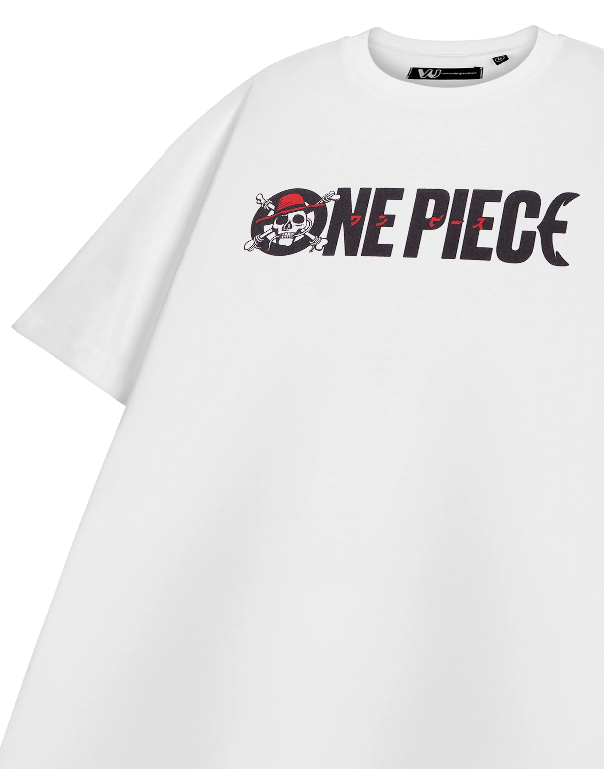 One Piece Logo Cross Bones Mens White Short Sleeved T-Shirt