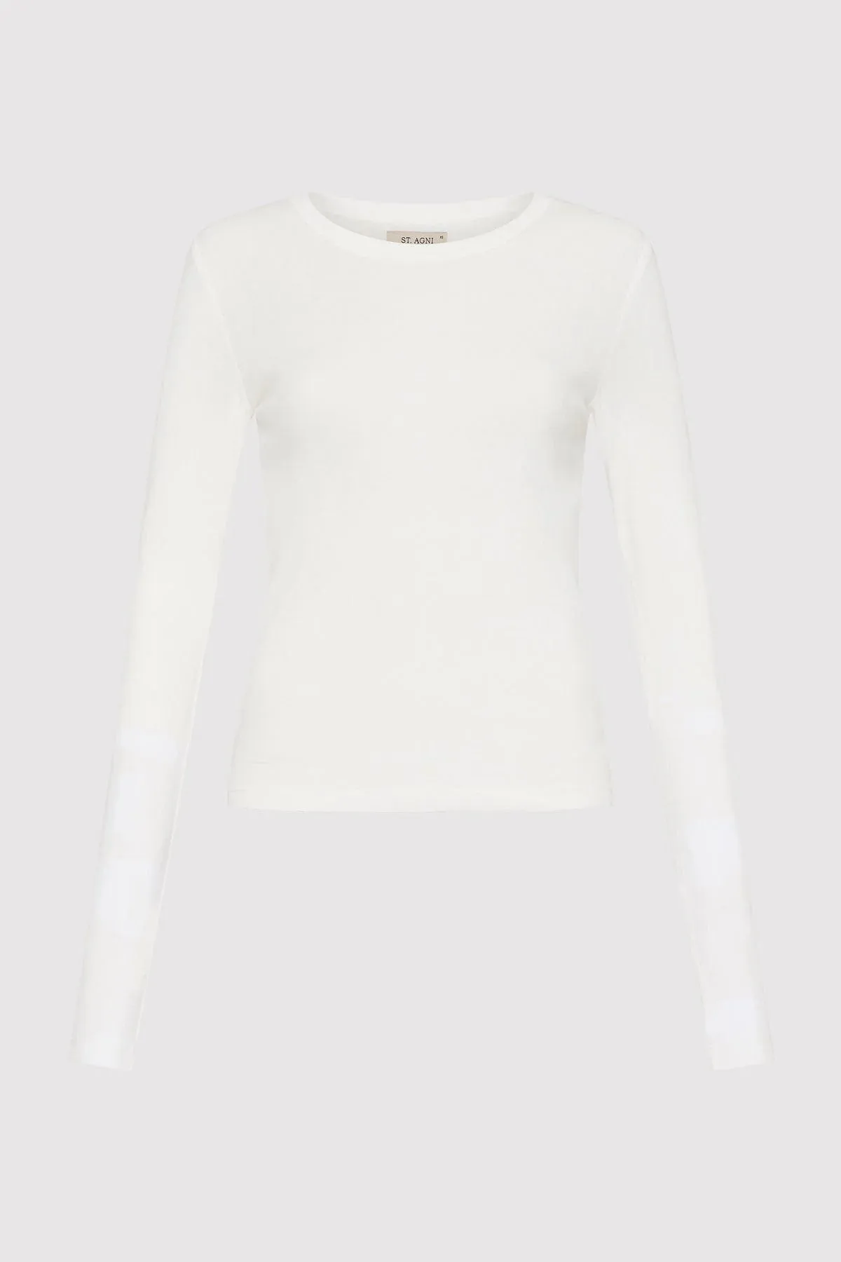 ORGANIC COTTON SOFT RIB LONG SLEEVE TOP - WHITE