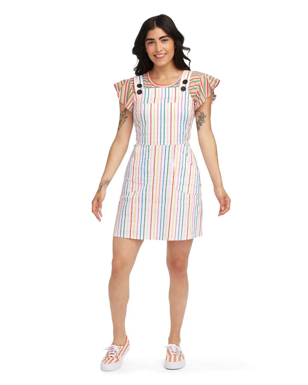 Overall Dress - Rainbow Stripe