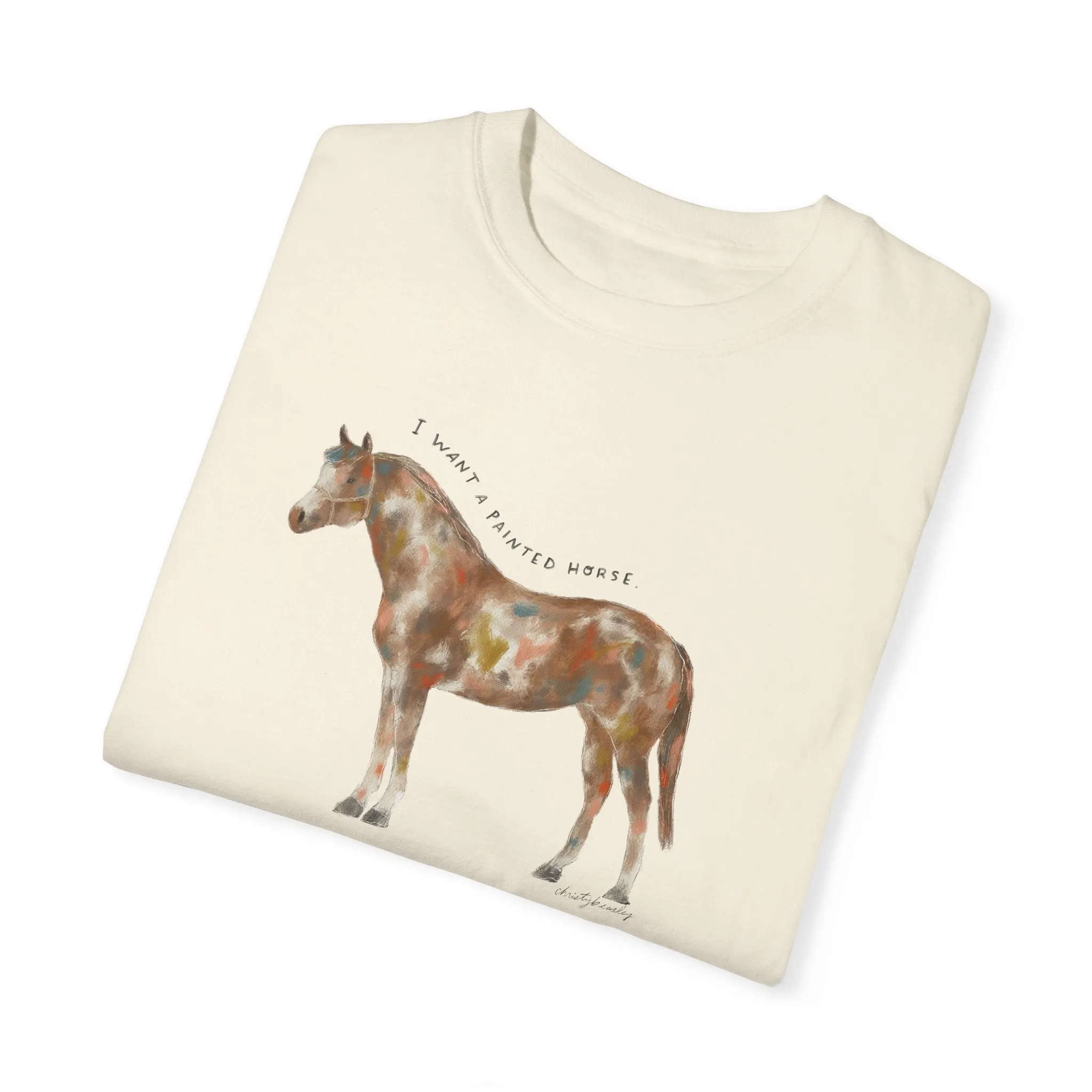 Painted Horse - Unisex Garment-Dyed Comfort Colors T-shirt - by Christy Beasley