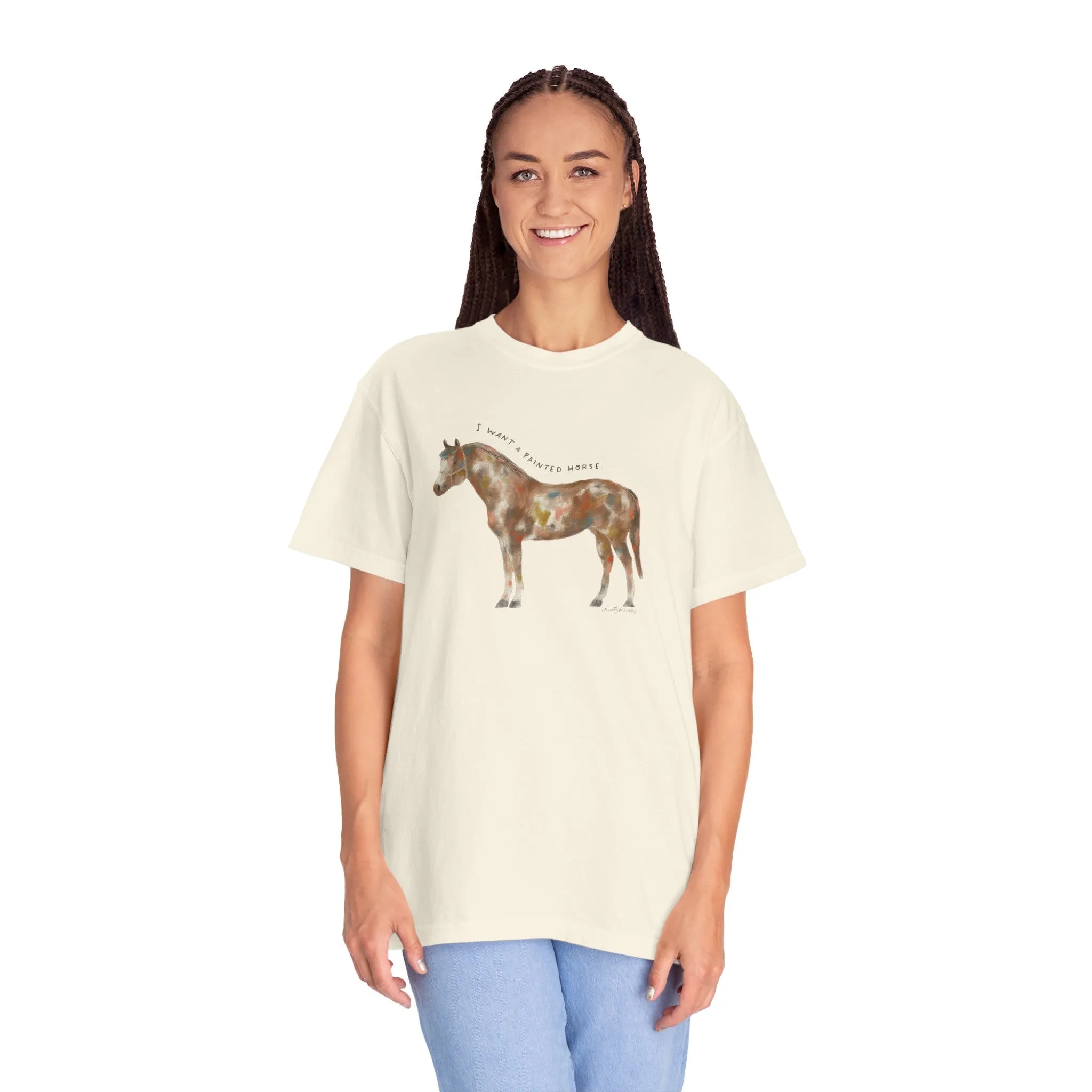 Painted Horse - Unisex Garment-Dyed Comfort Colors T-shirt - by Christy Beasley