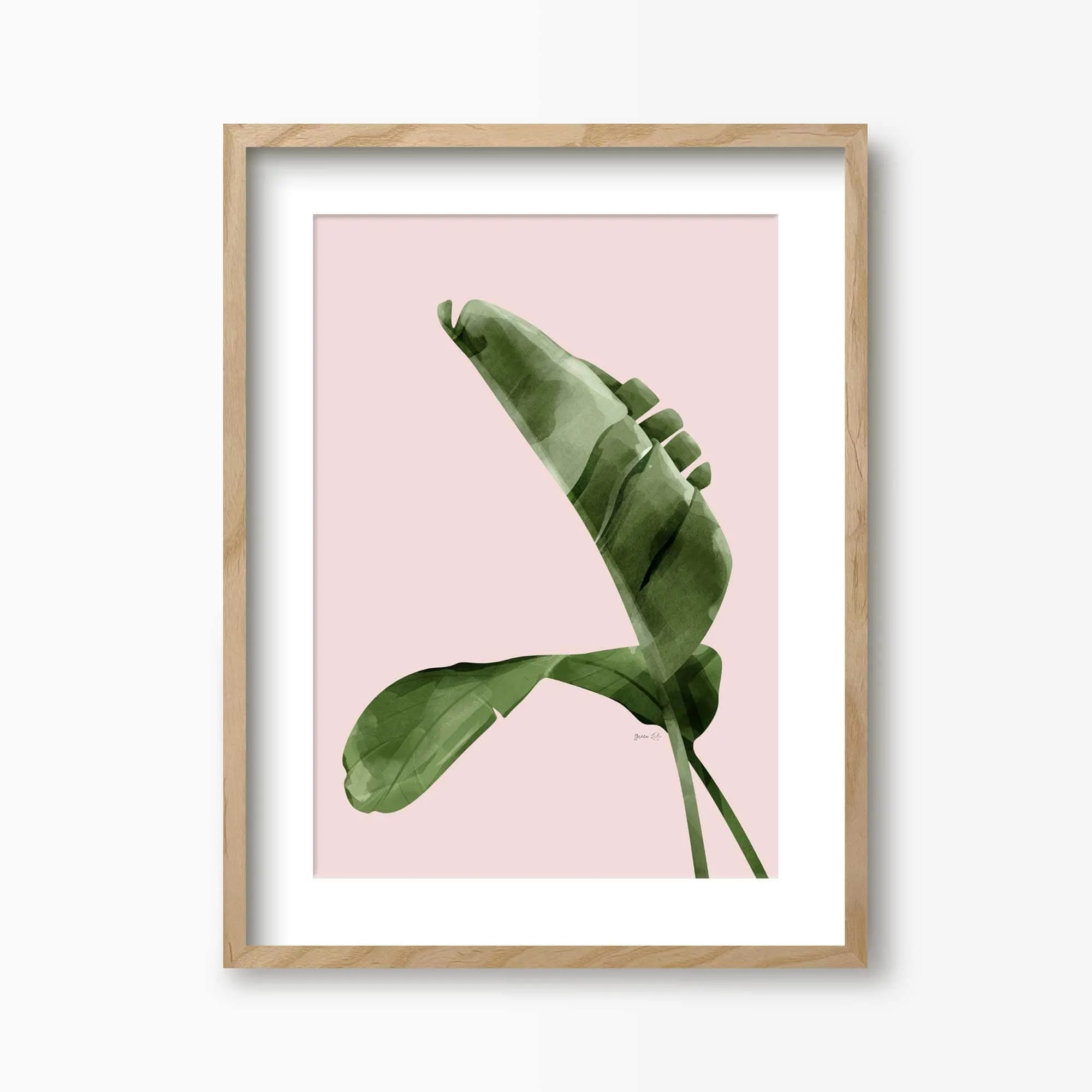 Pink Banana Leaves Print