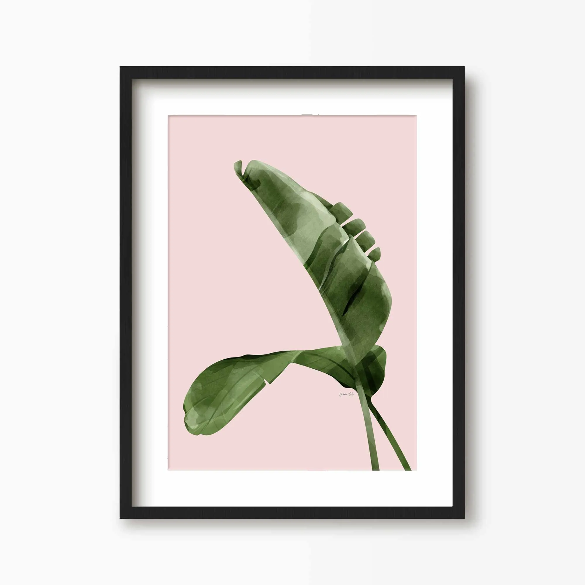 Pink Banana Leaves Print