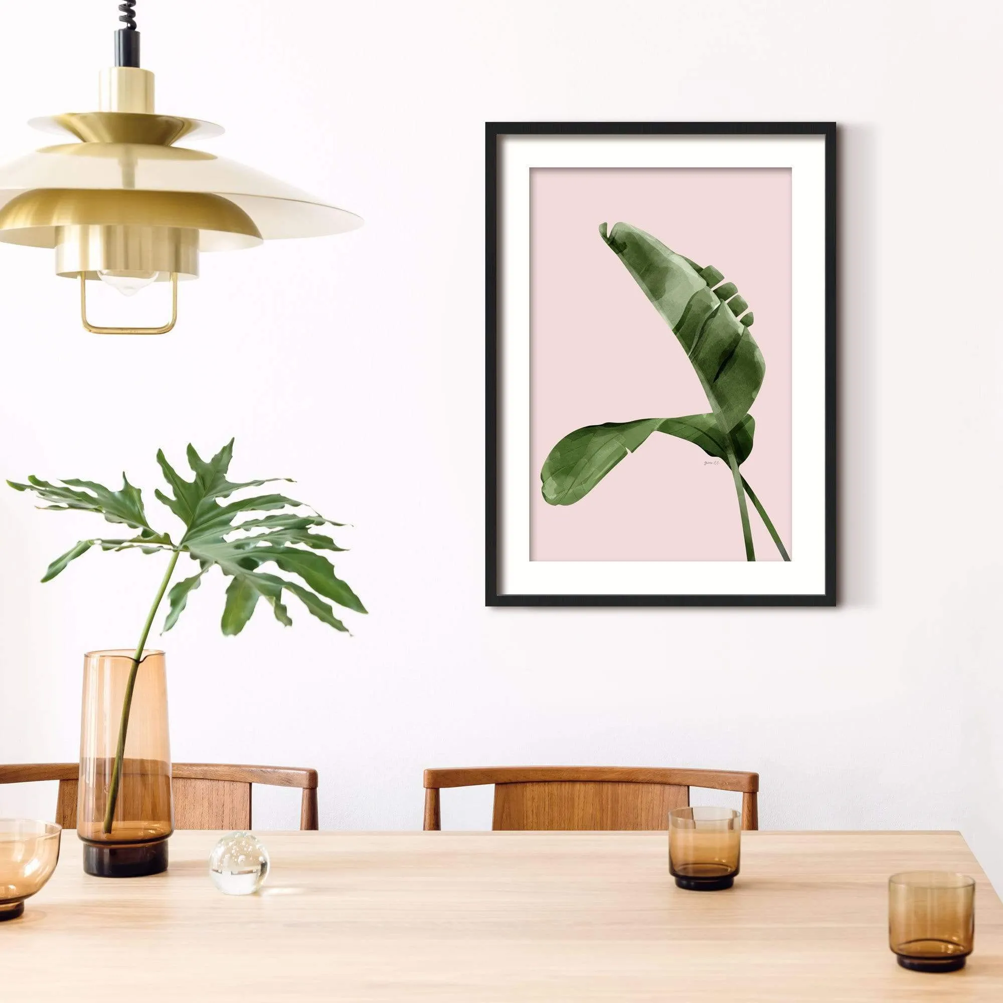 Pink Banana Leaves Print