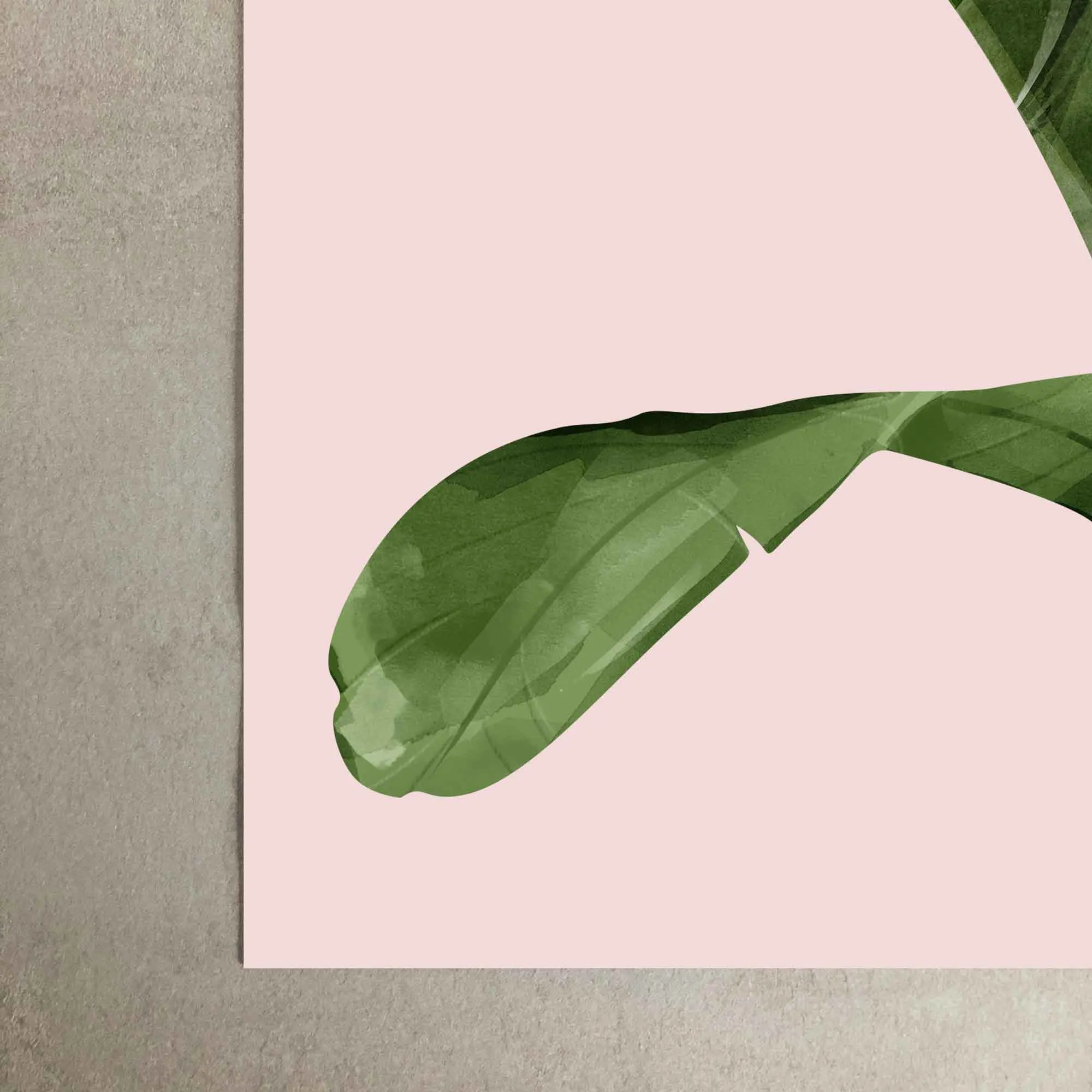 Pink Banana Leaves Print