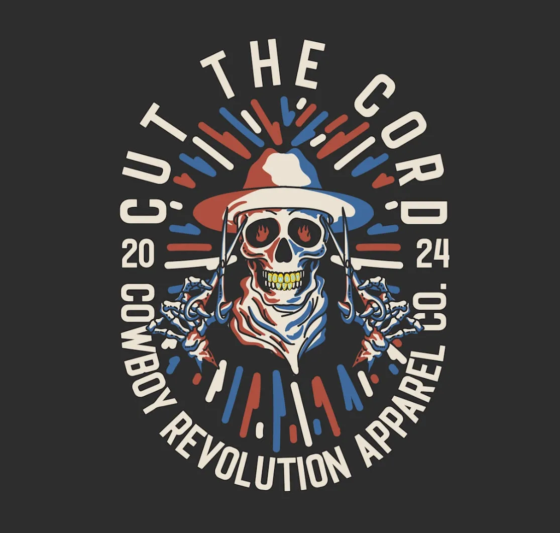 "Cut The Cord" Cowboy Revolution Short Sleeve Tri-Blend Tee