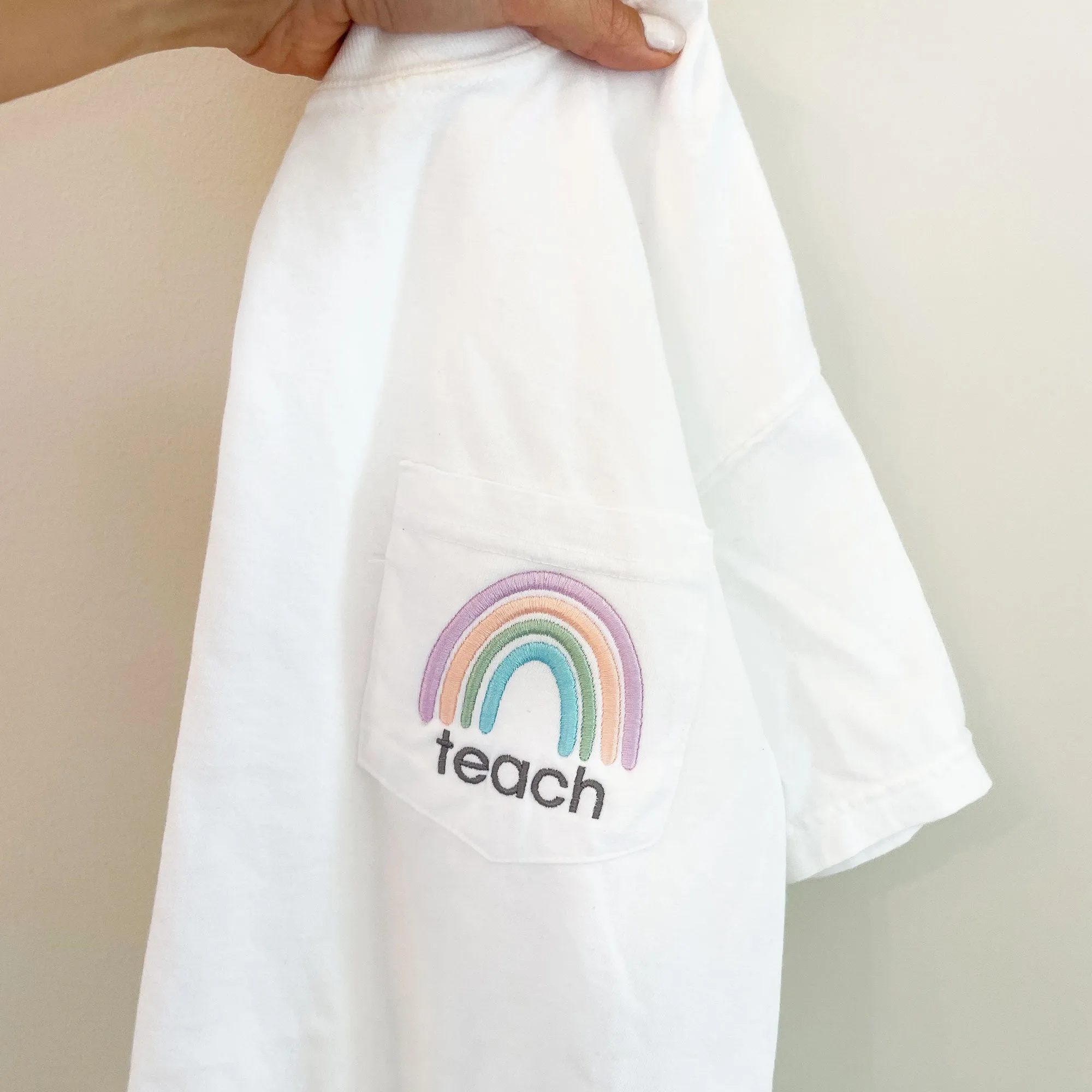 Rainbow Teach Pocket Tee