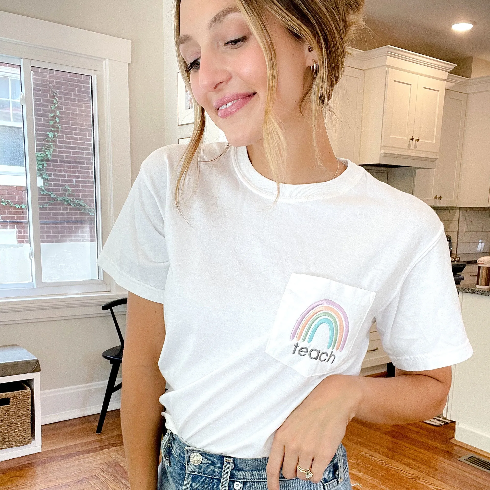 Rainbow Teach Pocket Tee