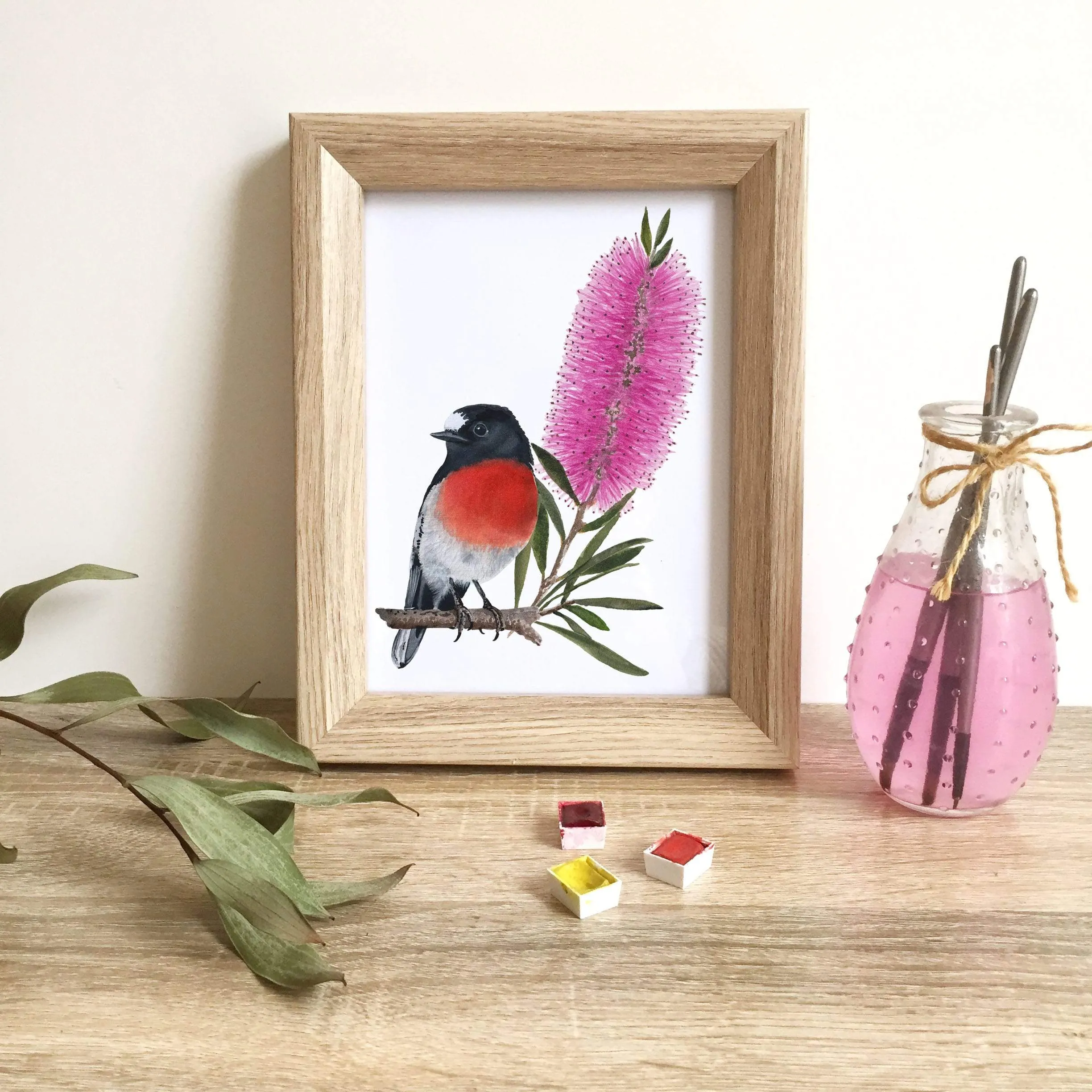 Scarlet Robin Art Print set of 3