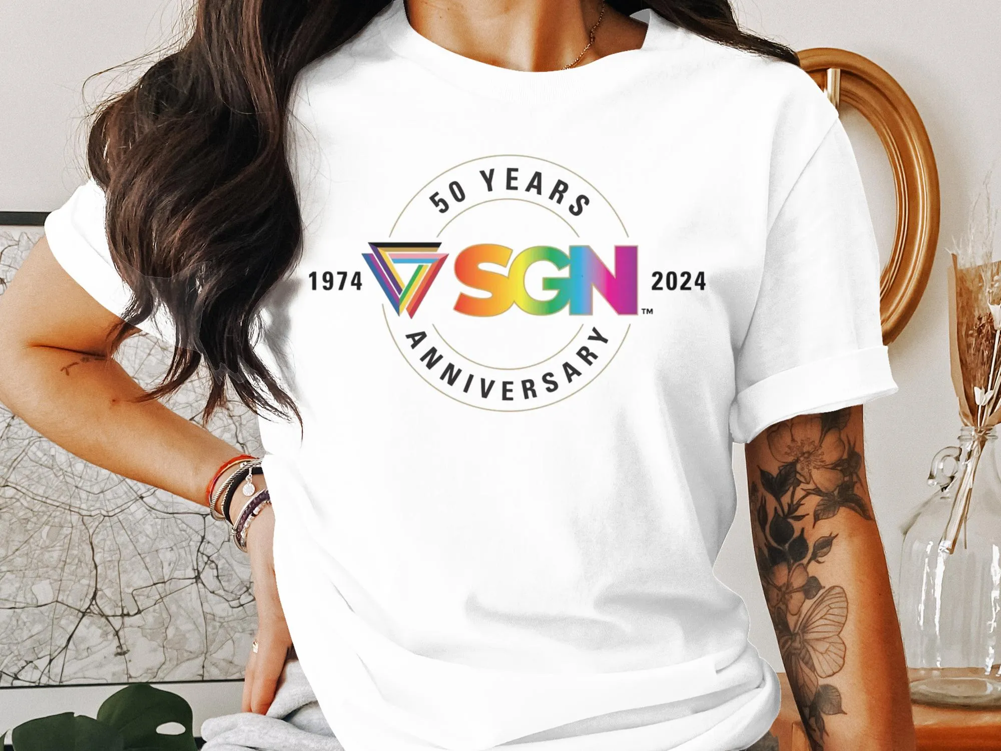 Seattle Gay News 50th Anniversary T-Shirt, SGN Rainbow 1974-2024 Celebration Shirt