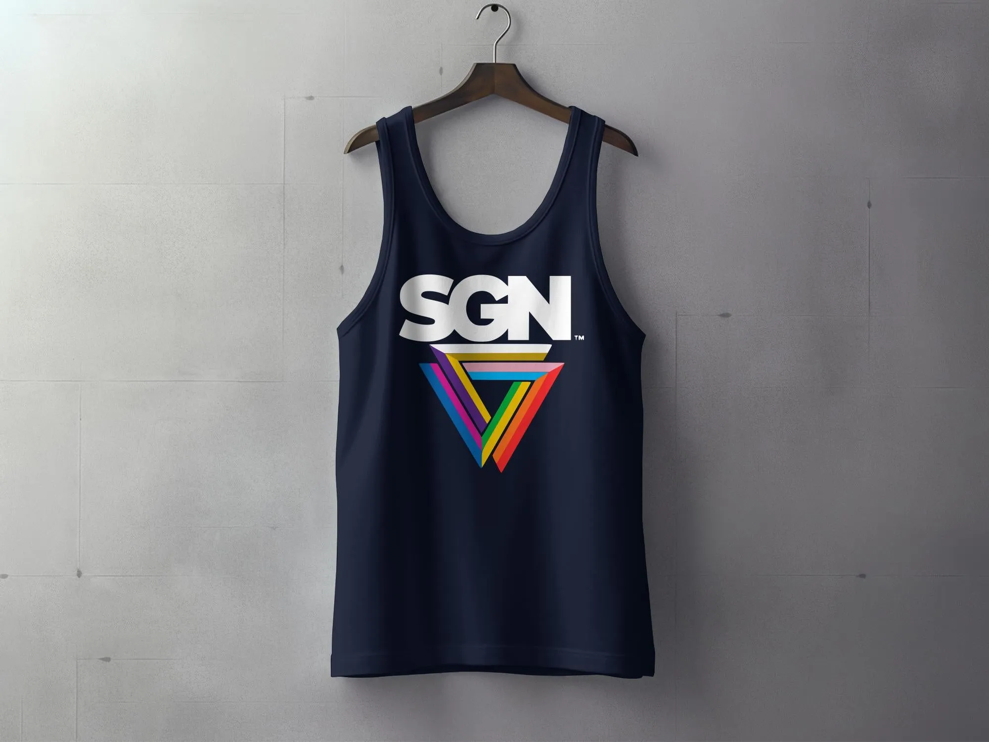 SGN Rainbow Logo Tank Top, Seattle Gay News Shirt, Unisex Sleeveless Tee