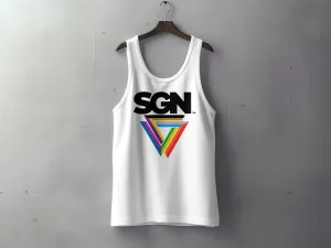 SGN Rainbow Logo Tank Top, Seattle Gay News Shirt, Unisex Sleeveless Tee