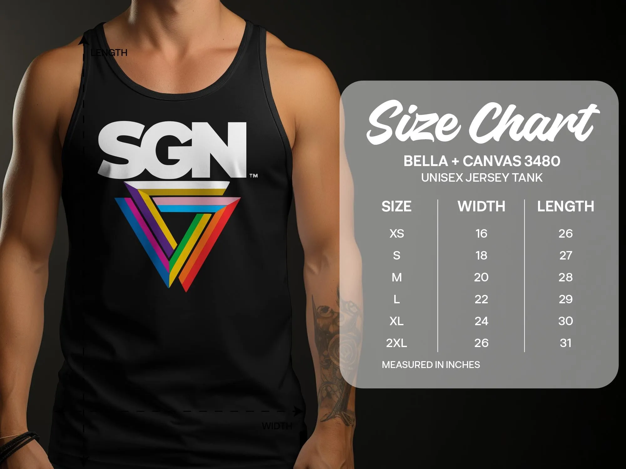 SGN Rainbow Logo Tank Top, Seattle Gay News Shirt, Unisex Sleeveless Tee