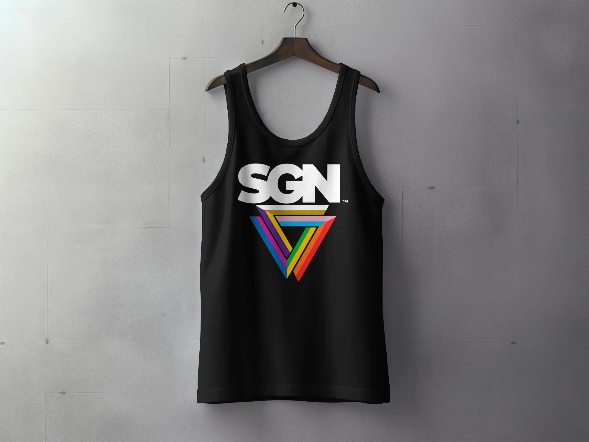 SGN Rainbow Logo Tank Top, Seattle Gay News Shirt, Unisex Sleeveless Tee