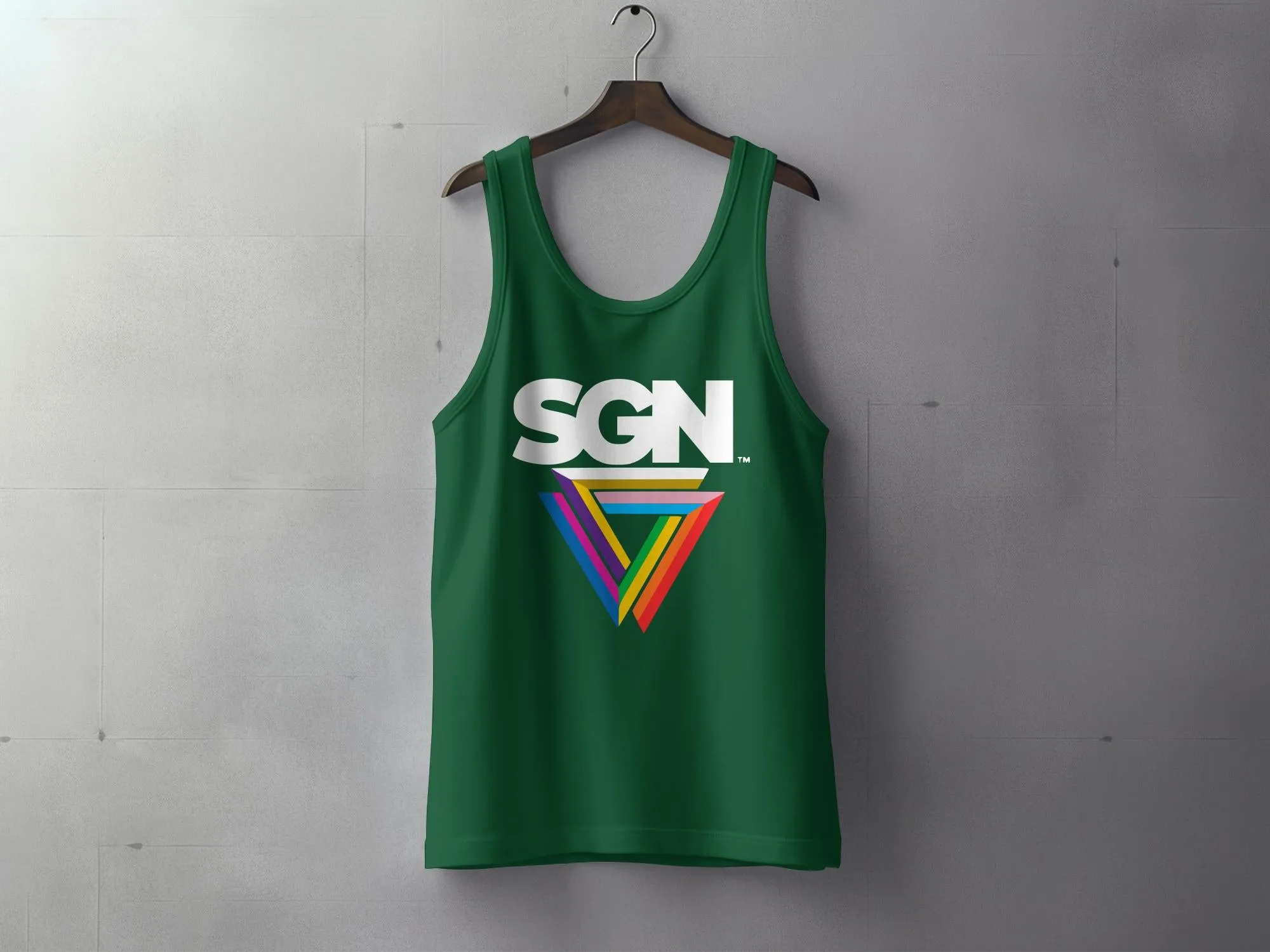 SGN Rainbow Logo Tank Top, Seattle Gay News Shirt, Unisex Sleeveless Tee