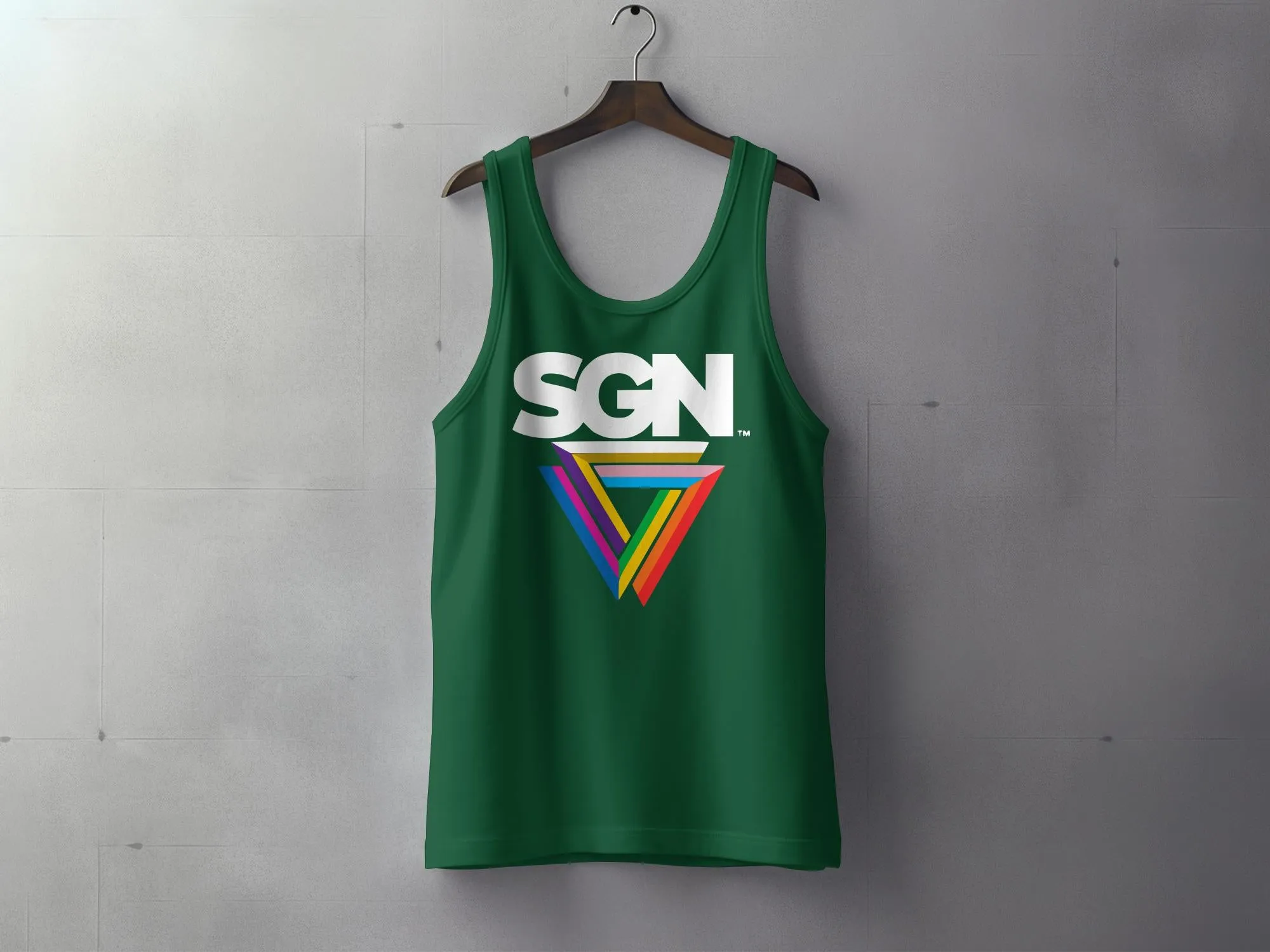 SGN Rainbow Logo Tank Top, Seattle Gay News Shirt, Unisex Sleeveless Tee