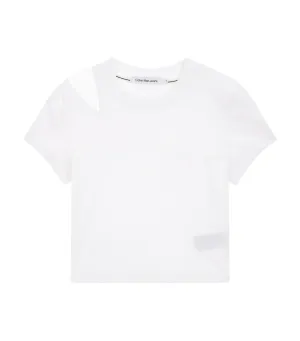 Shoulder Cut-Out Baby T-Shirt White