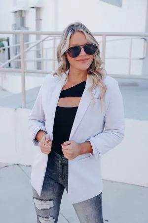 Simple And Chic Blazer - Heather Grey