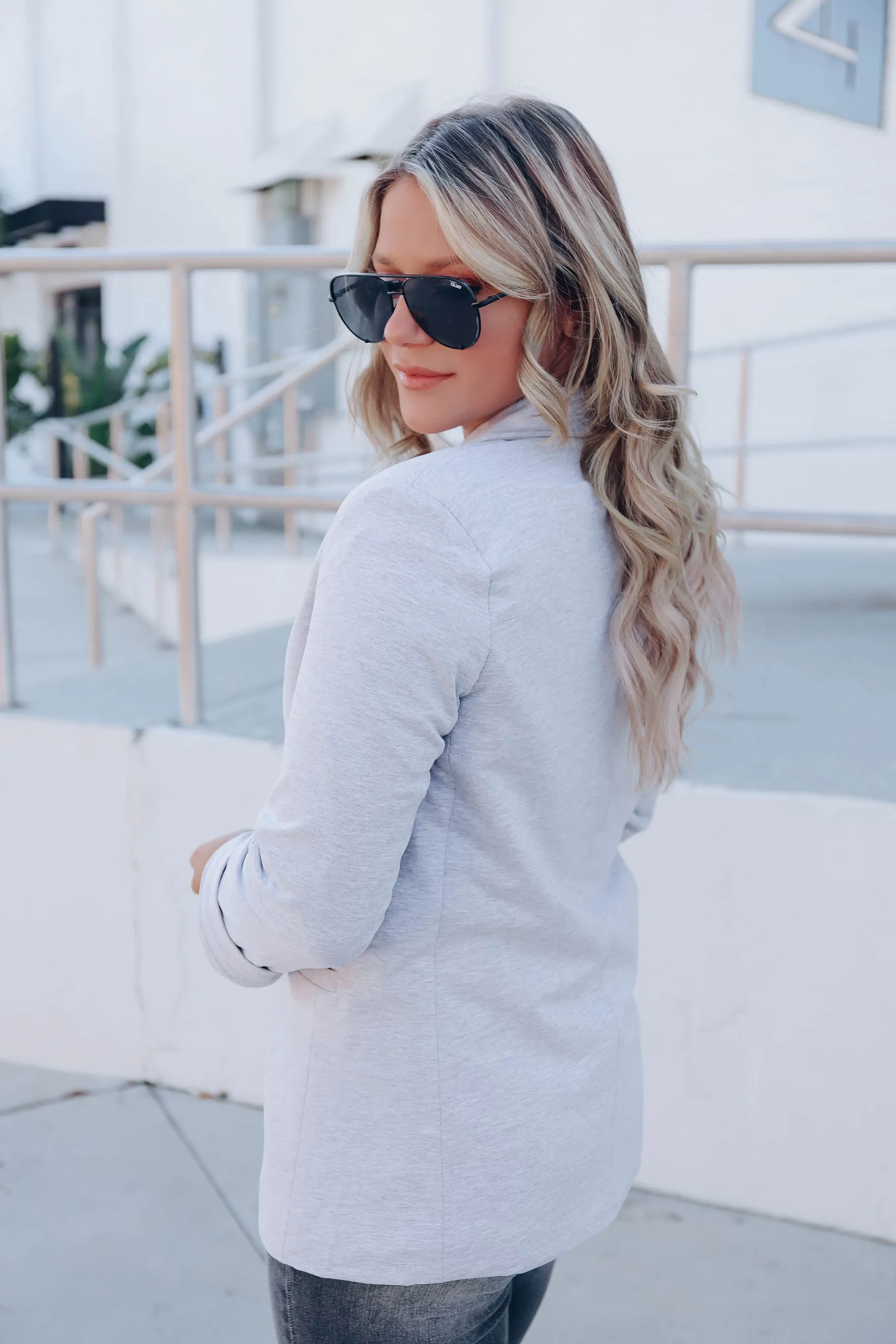 Simple And Chic Blazer - Heather Grey