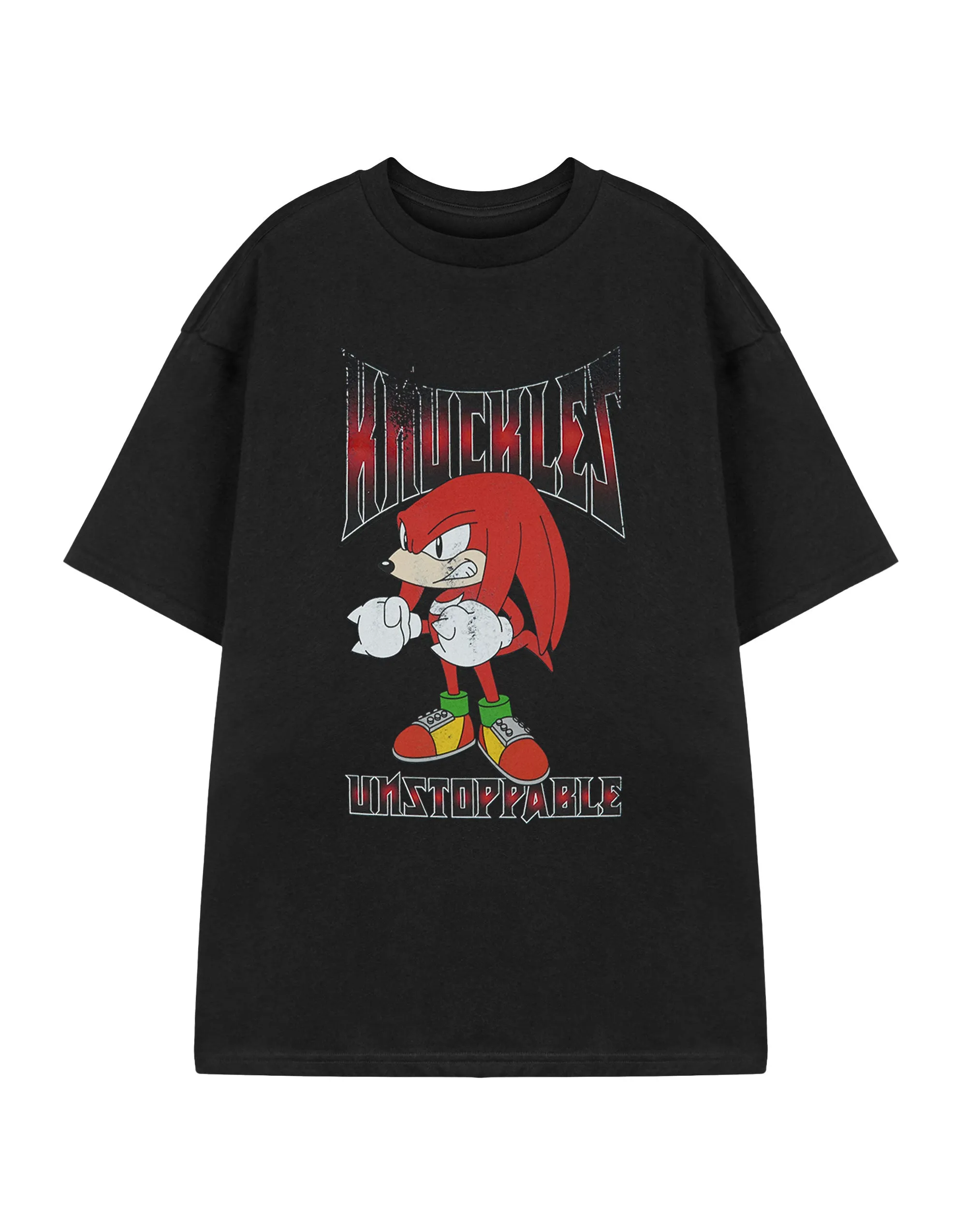 Sonic the Hedgehog Knuckles Mens Black Short Sleeved T-Shirt