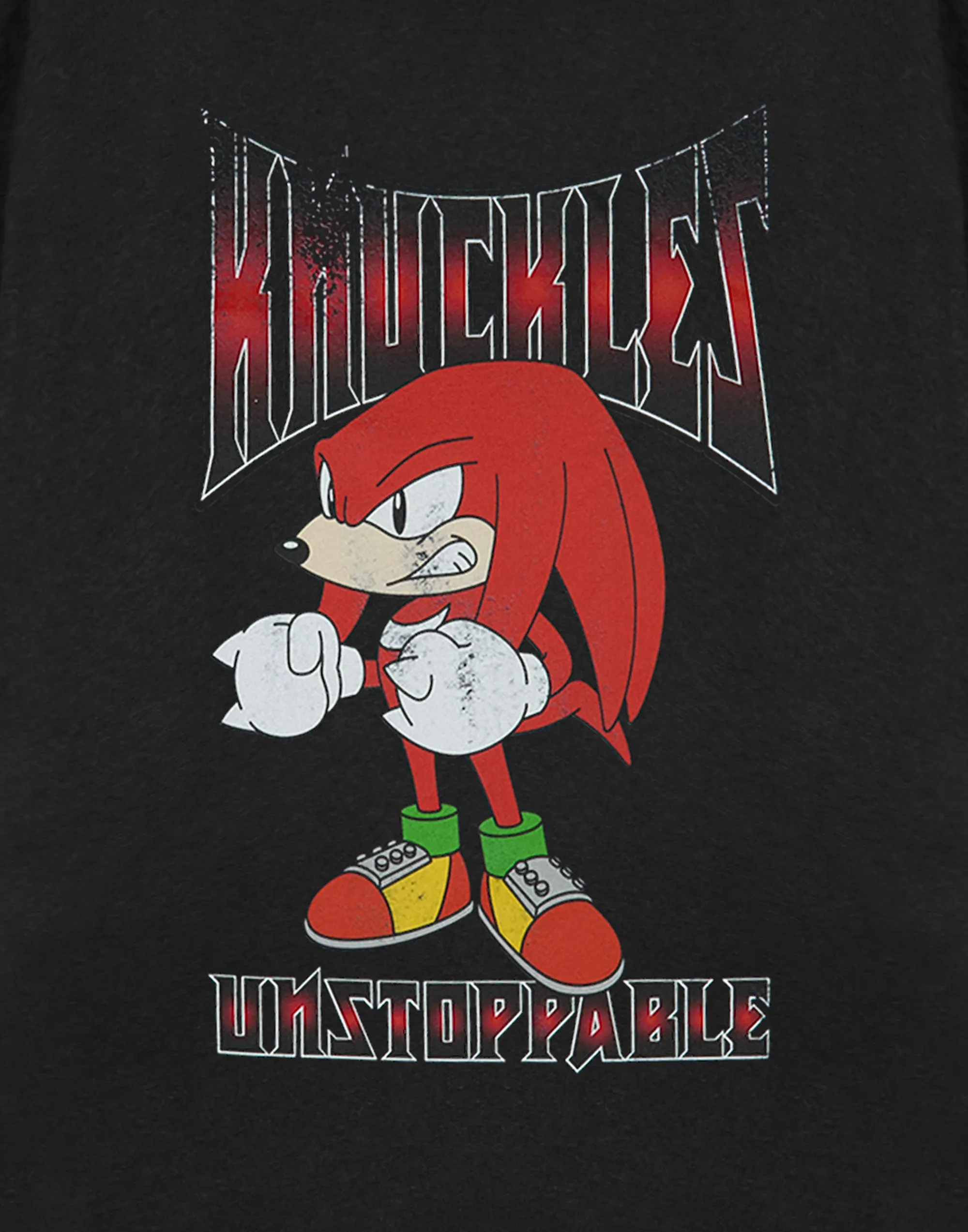 Sonic the Hedgehog Knuckles Mens Black Short Sleeved T-Shirt