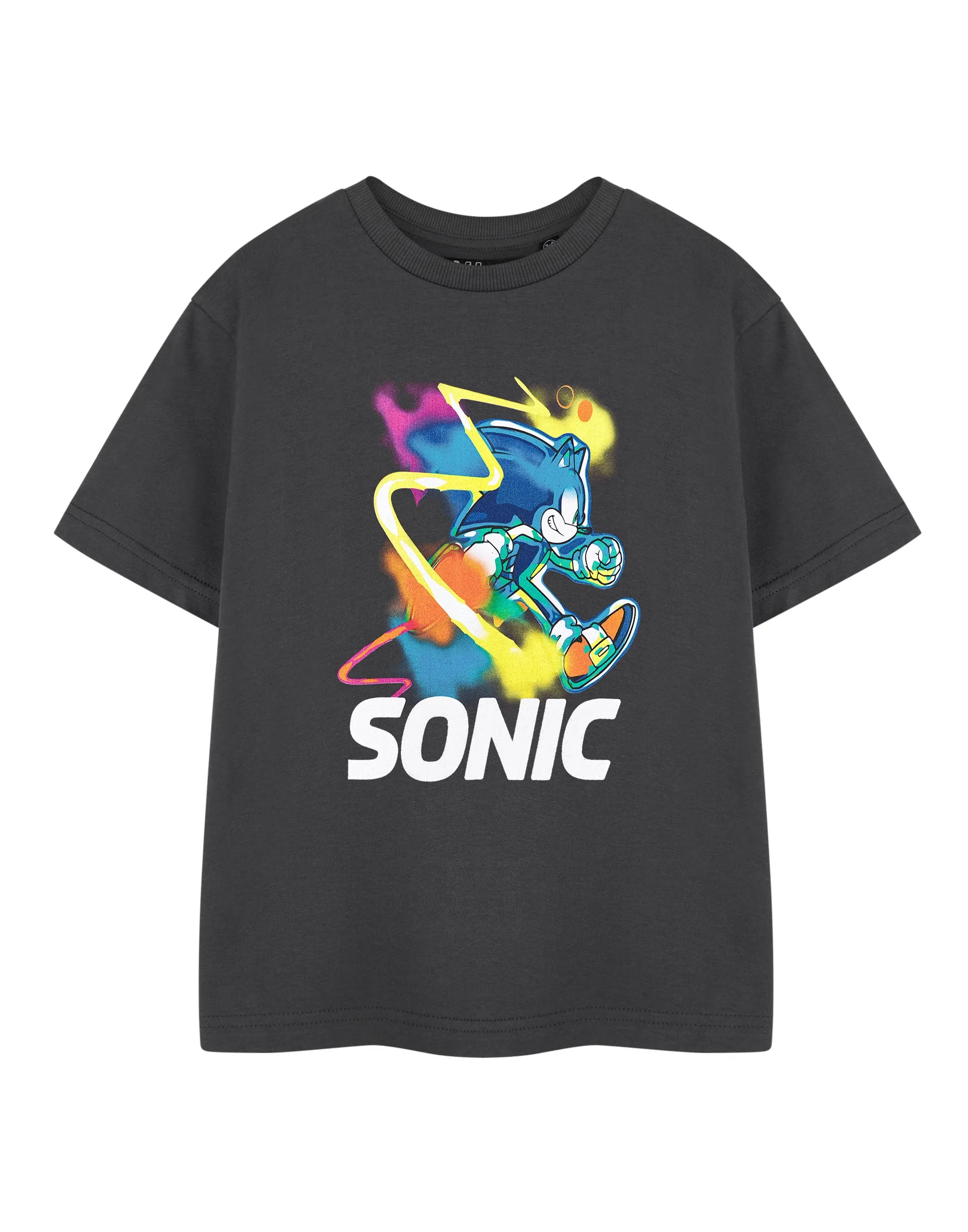 Sonic the Hedgehog Watercolour Boys Grey Short Sleeved T-Shirt