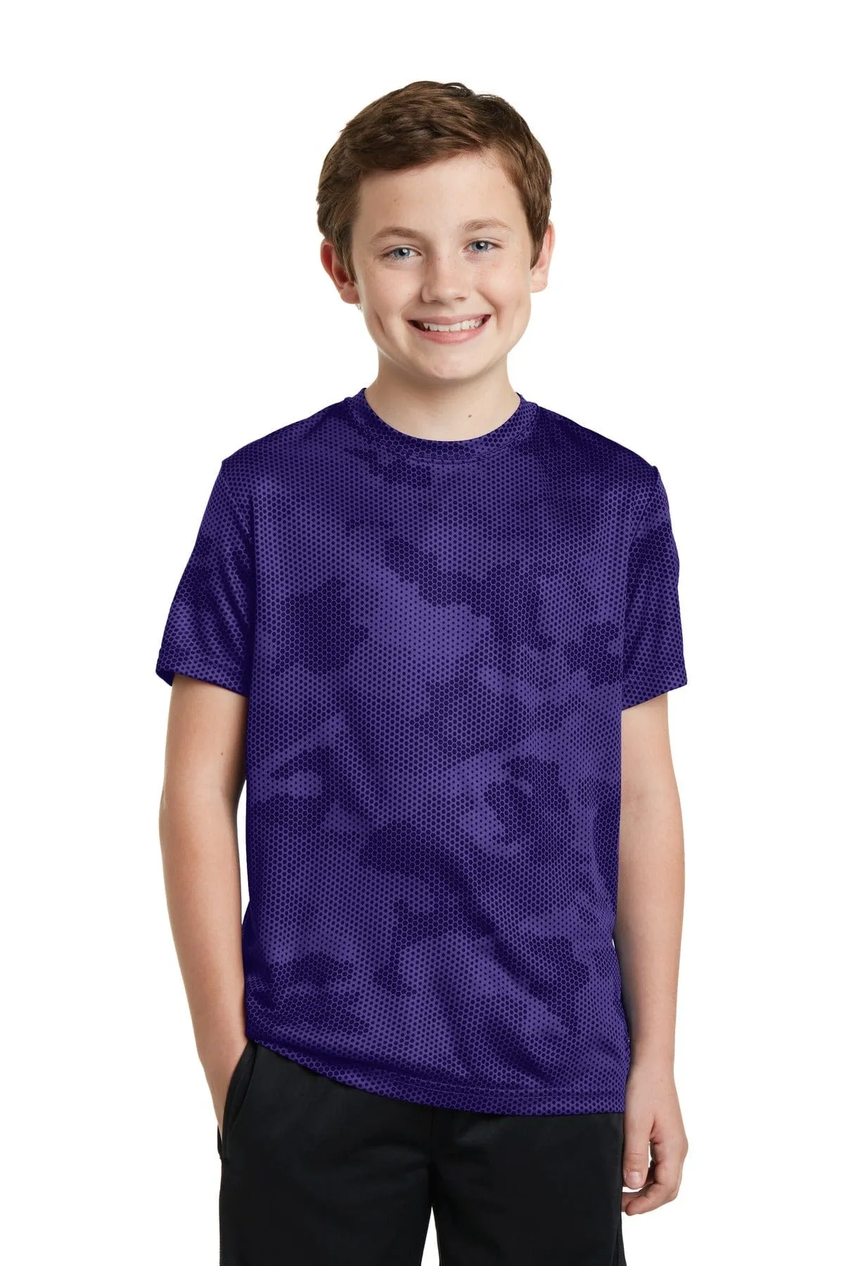 Sport-Tek YST370: Youth CamoHex Tee