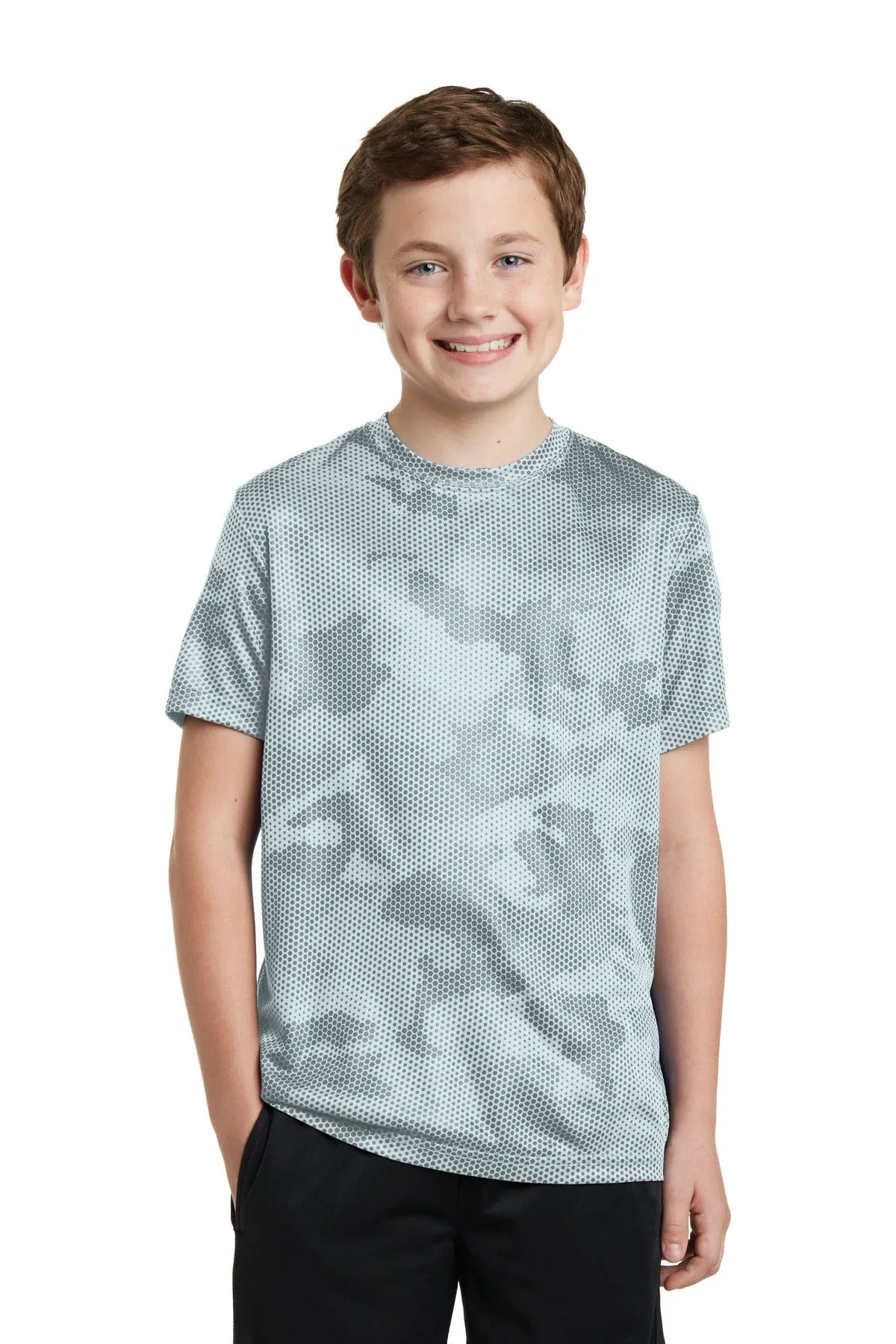 Sport-Tek YST370: Youth CamoHex Tee