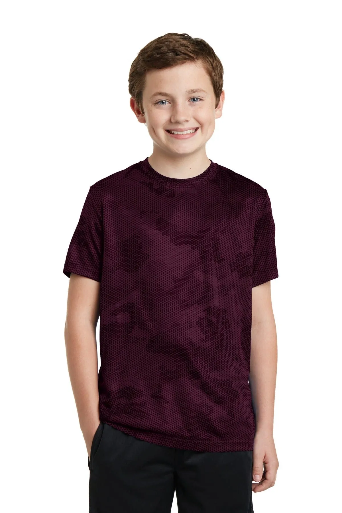 Sport-Tek YST370: Youth CamoHex Tee