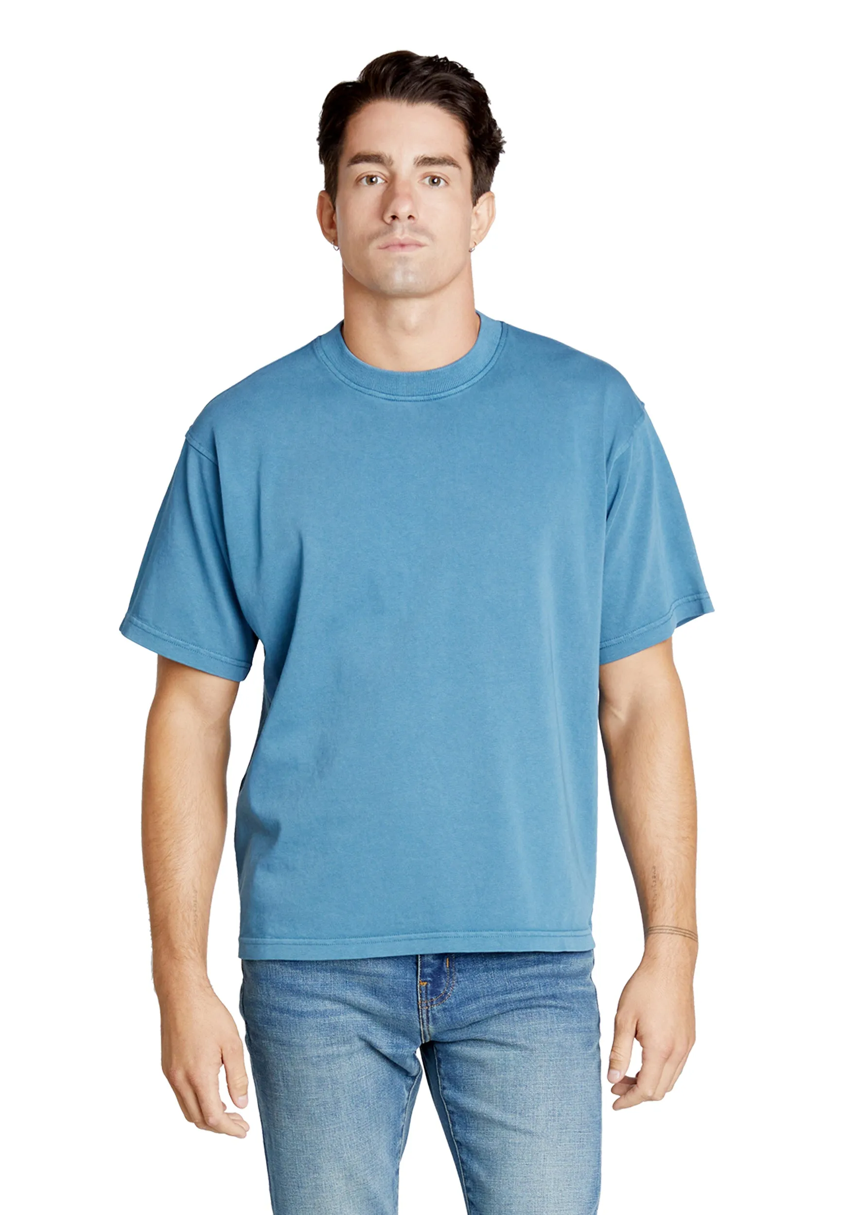 Streetwear Heavyweight Short Sleeve Tee - Pebble Blue