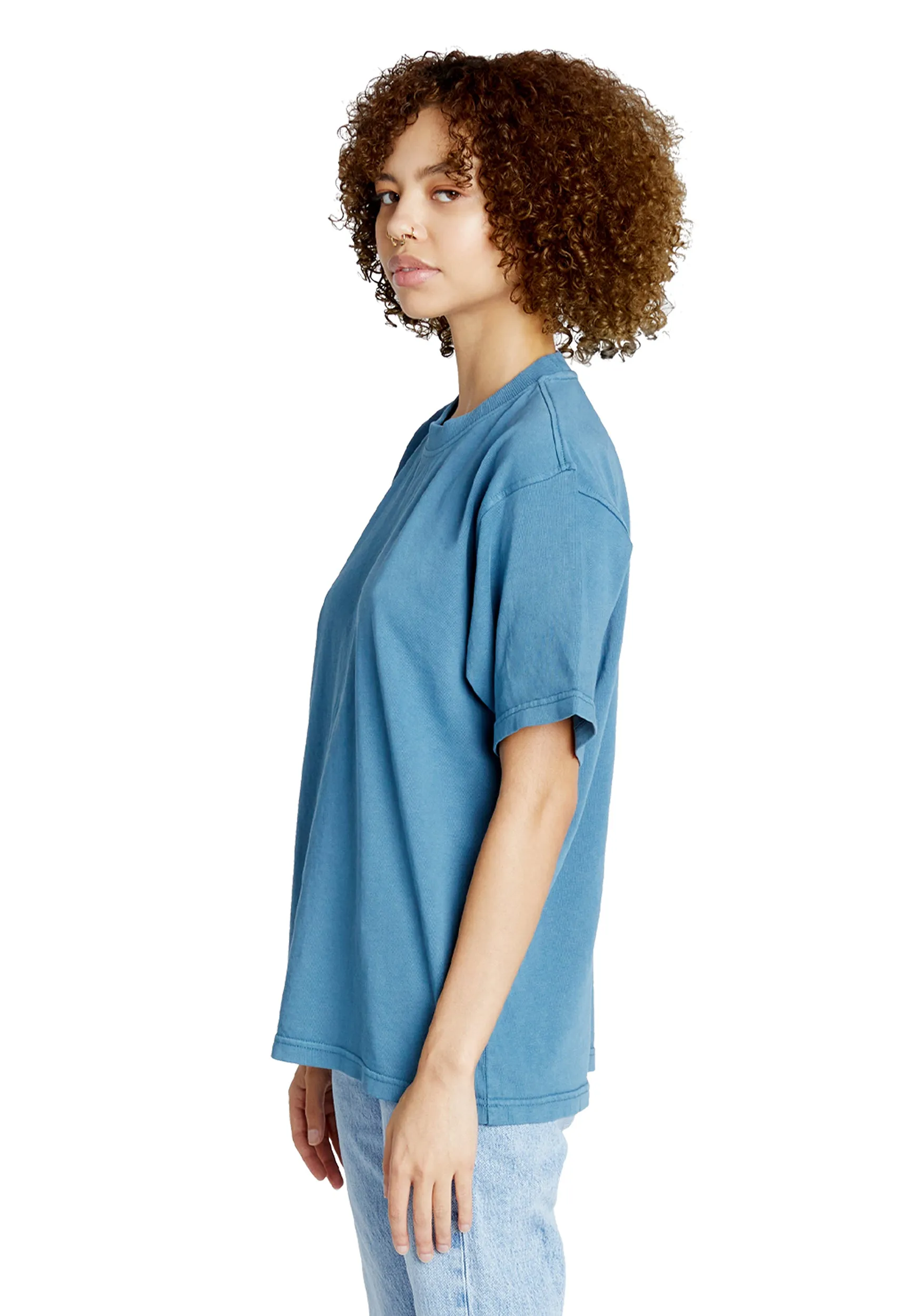 Streetwear Heavyweight Women Short Sleeve - Pebble Blue