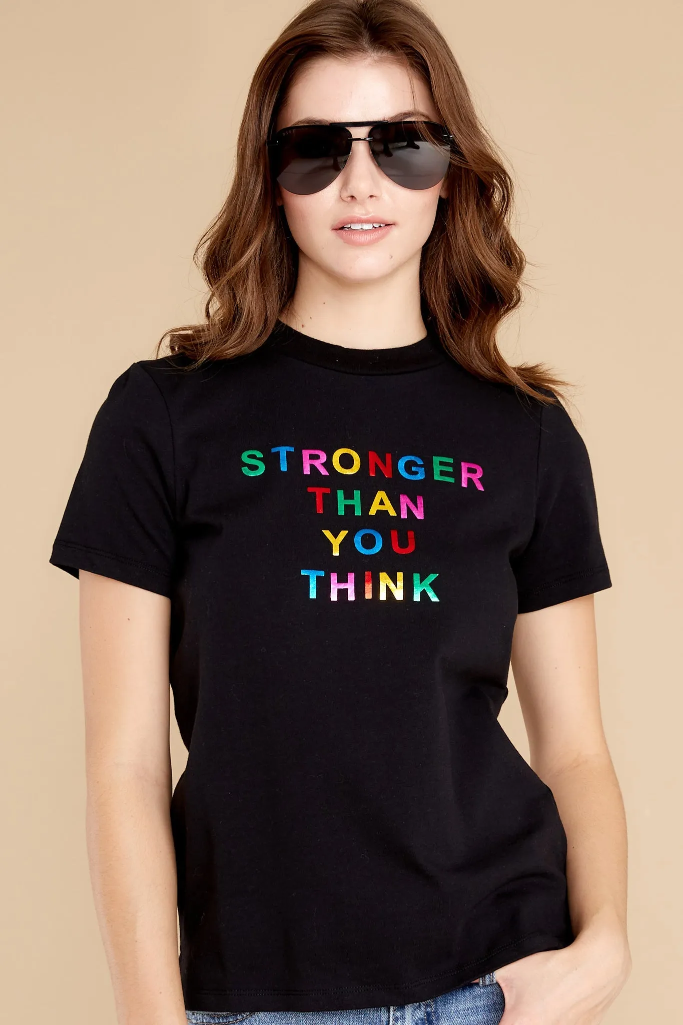 Stronger Than You Think True Black Retro Tee