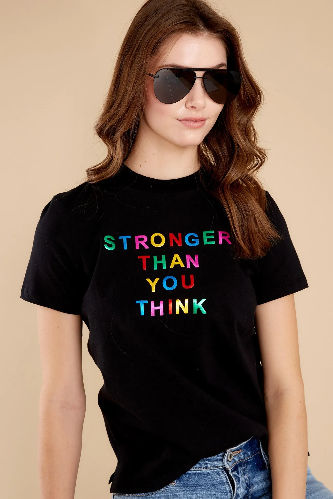 Stronger Than You Think True Black Retro Tee