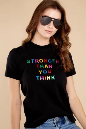 Stronger Than You Think True Black Retro Tee