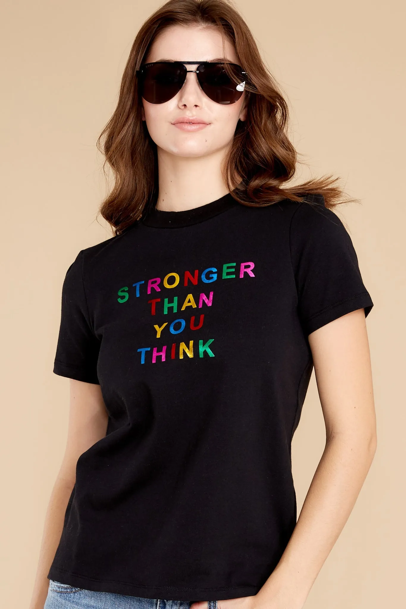 Stronger Than You Think True Black Retro Tee