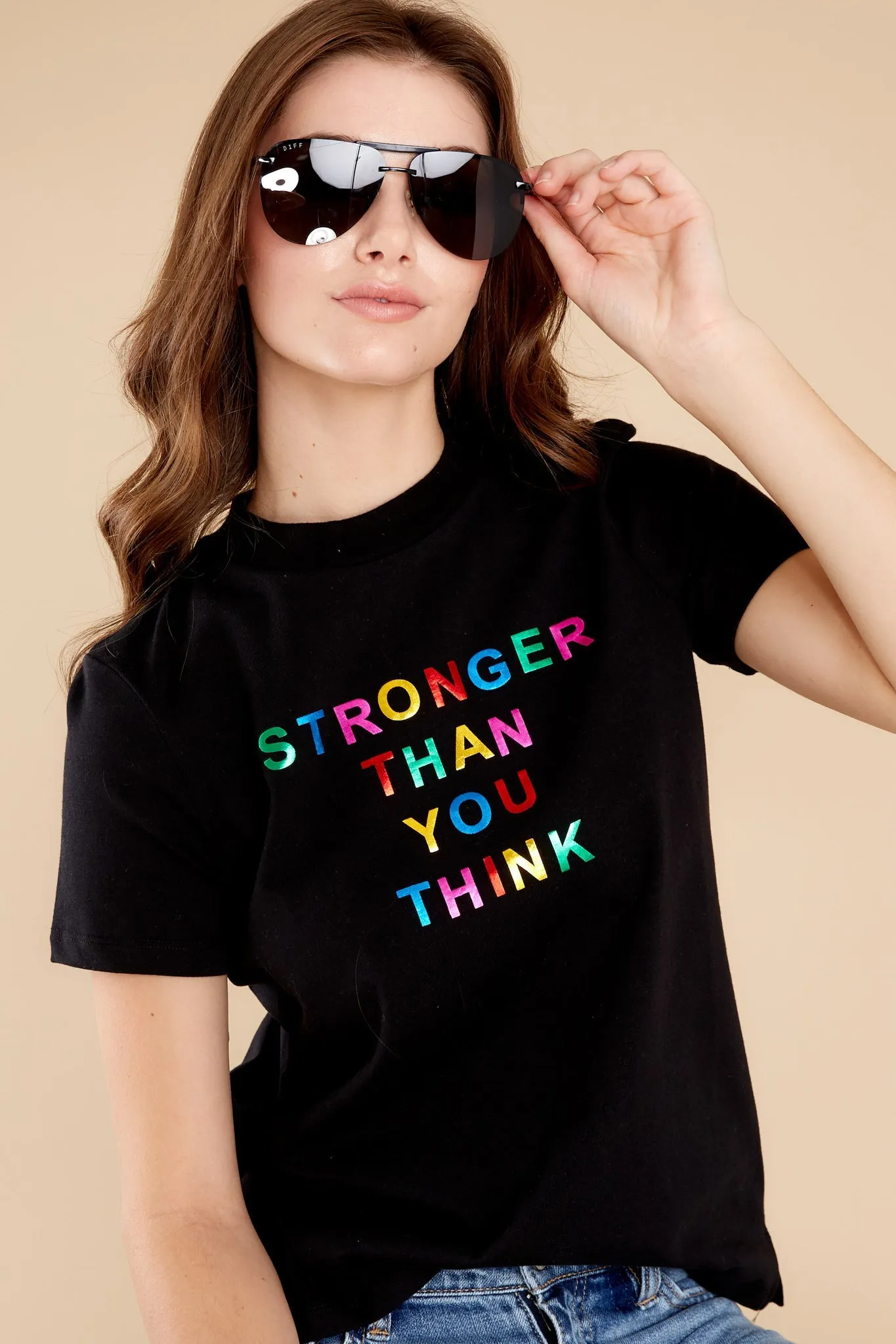 Stronger Than You Think True Black Retro Tee