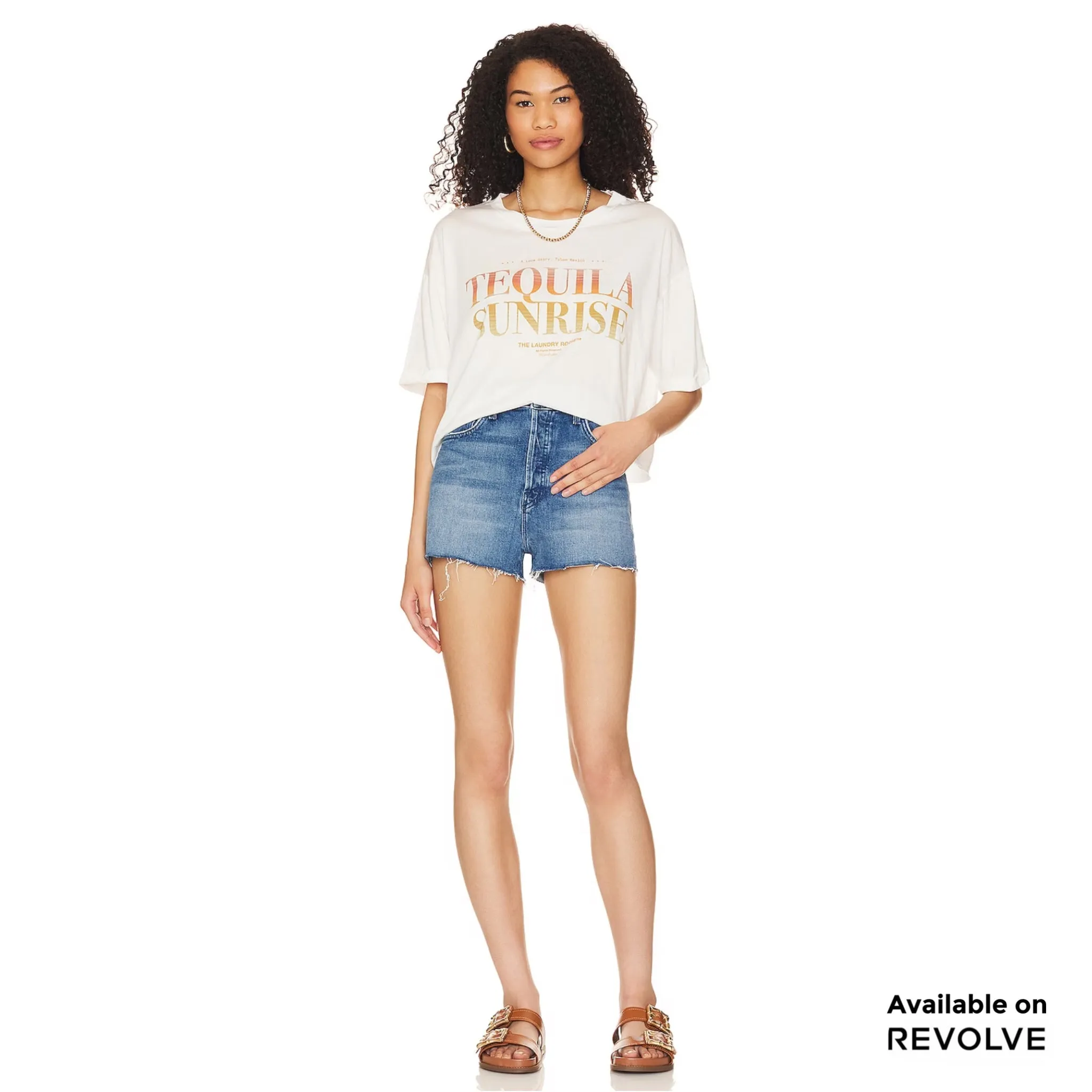 Tequila Til Sunrise - Crop Oversized Tee - White