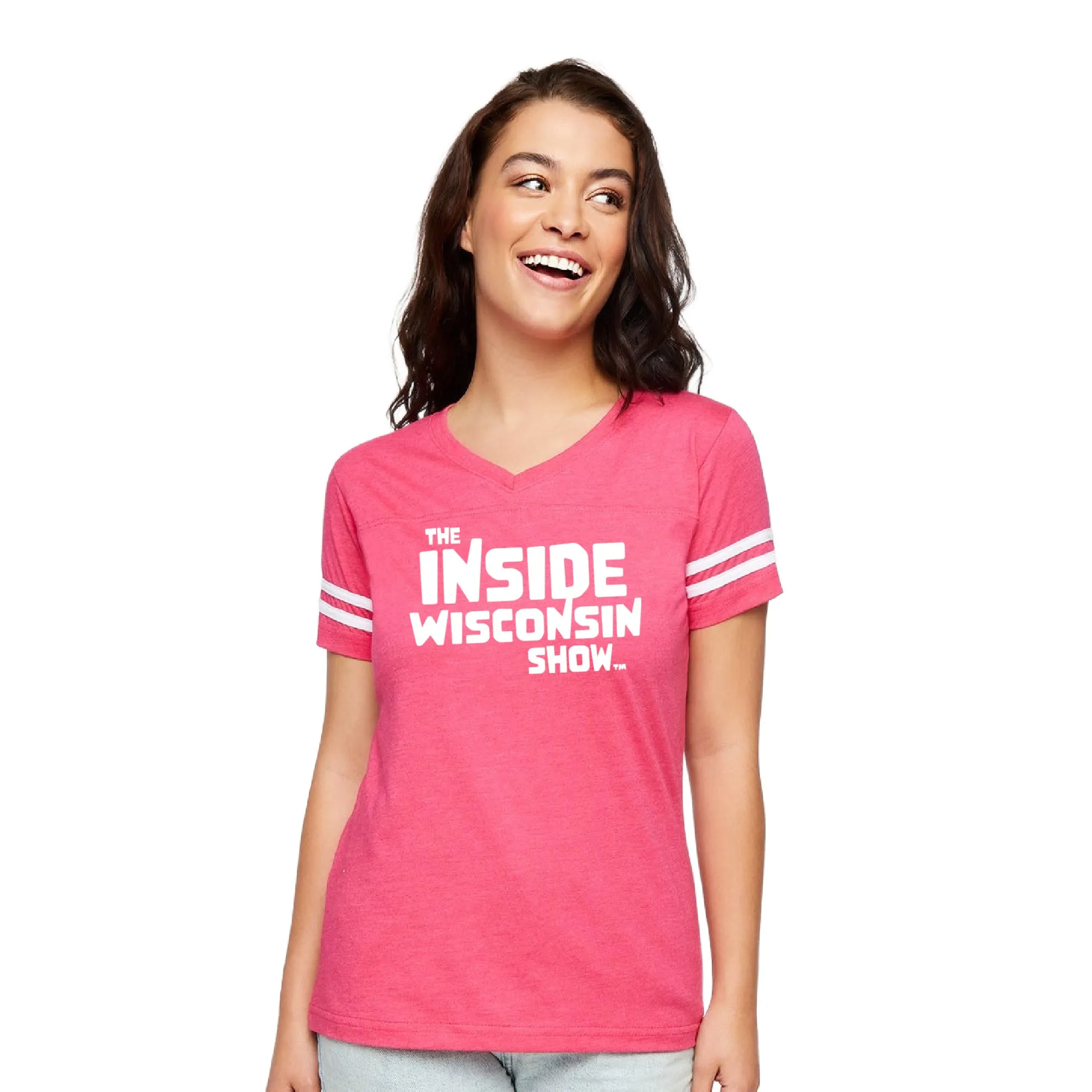 The Inside Wisconsin Show Logo - Ladies Cut Football Tee