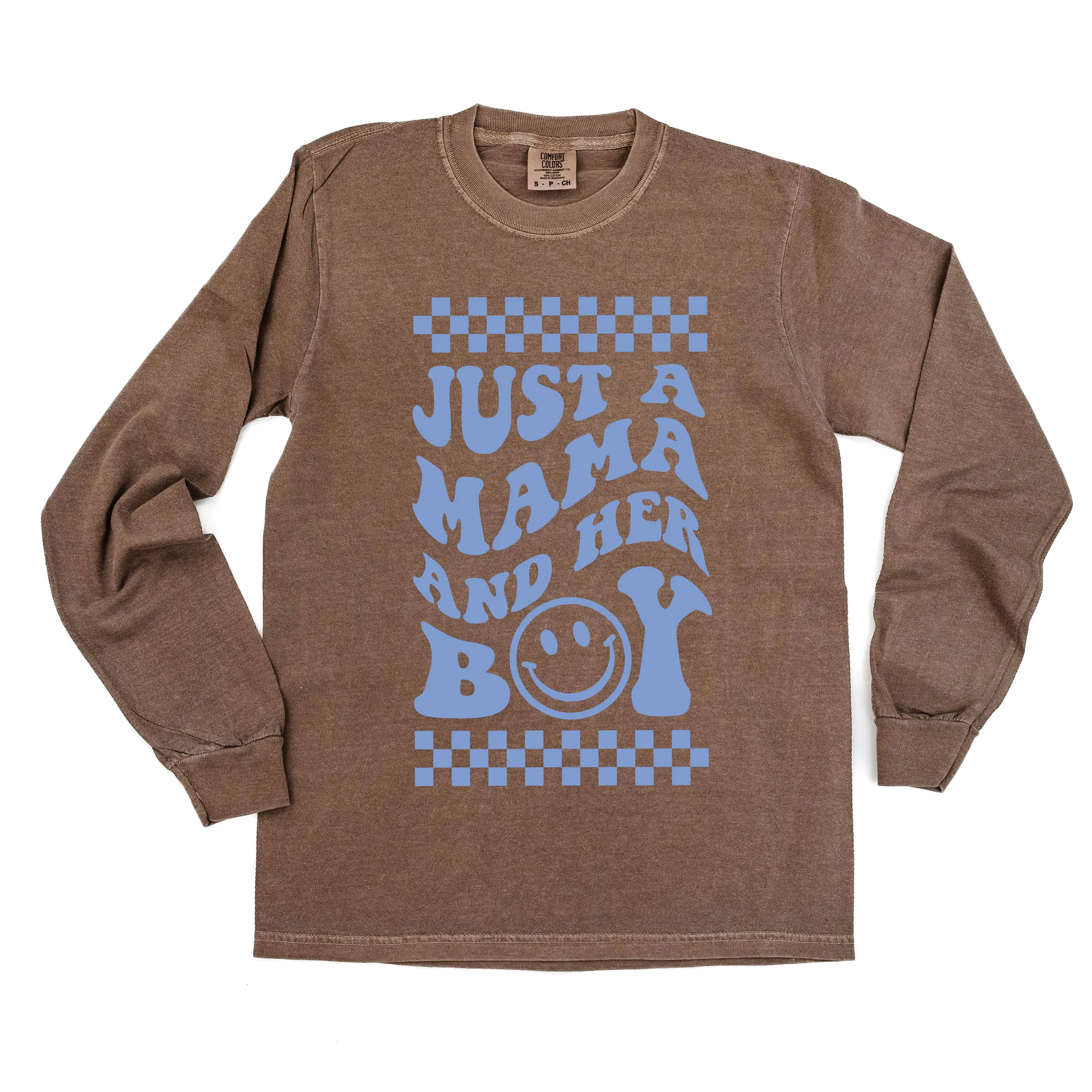 THE RETRO EDIT - Just a Mama and Her Boy (Singular) - LONG SLEEVE COMFORT COLORS TEE