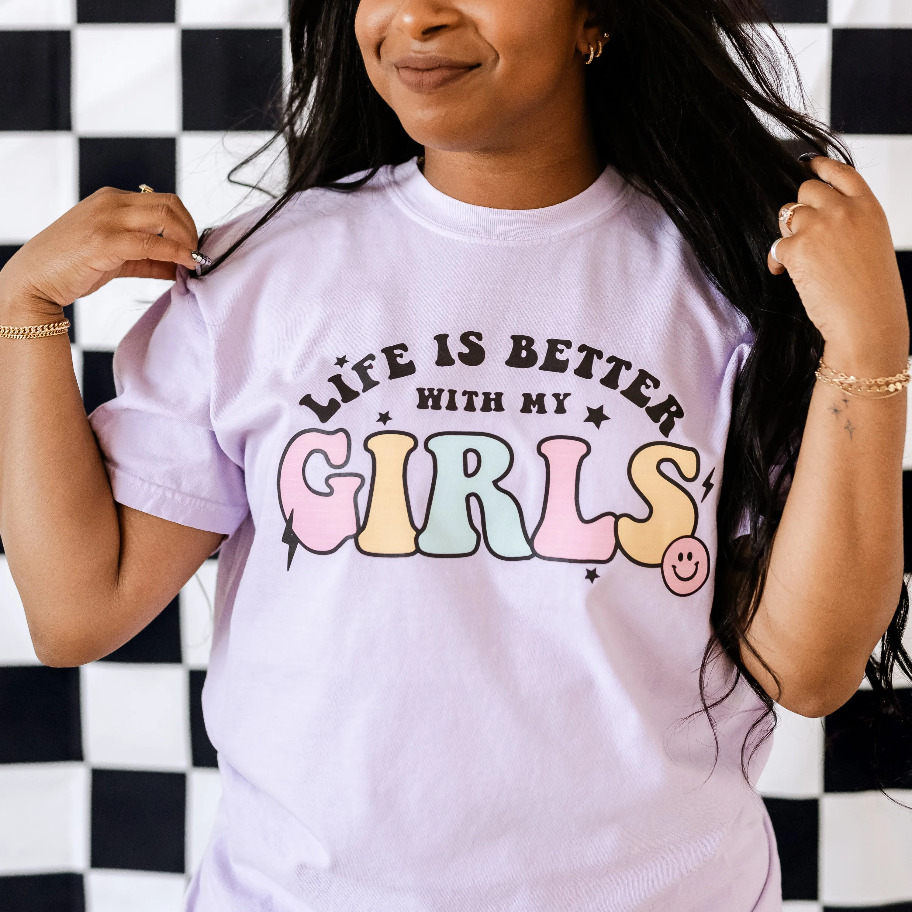 THE RETRO EDIT - Life is Better with My Girls (Plural) - SHORT SLEEVE COMFORT COLORS TEE