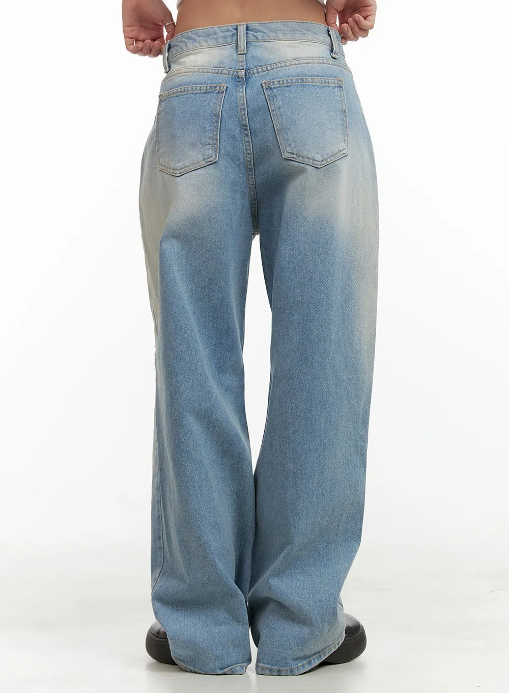 Urban Washed Ripped Baggy Jeans CU405