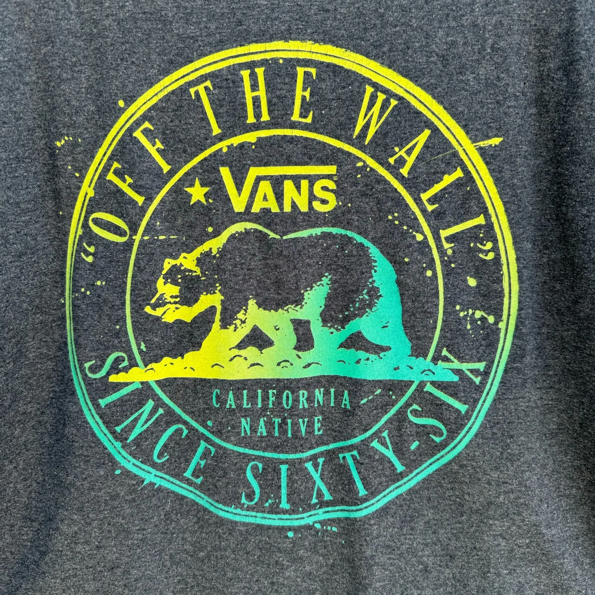 Vans California Native Men's Heathered Blue Off The Wall Short Sleeve T-Shirt M