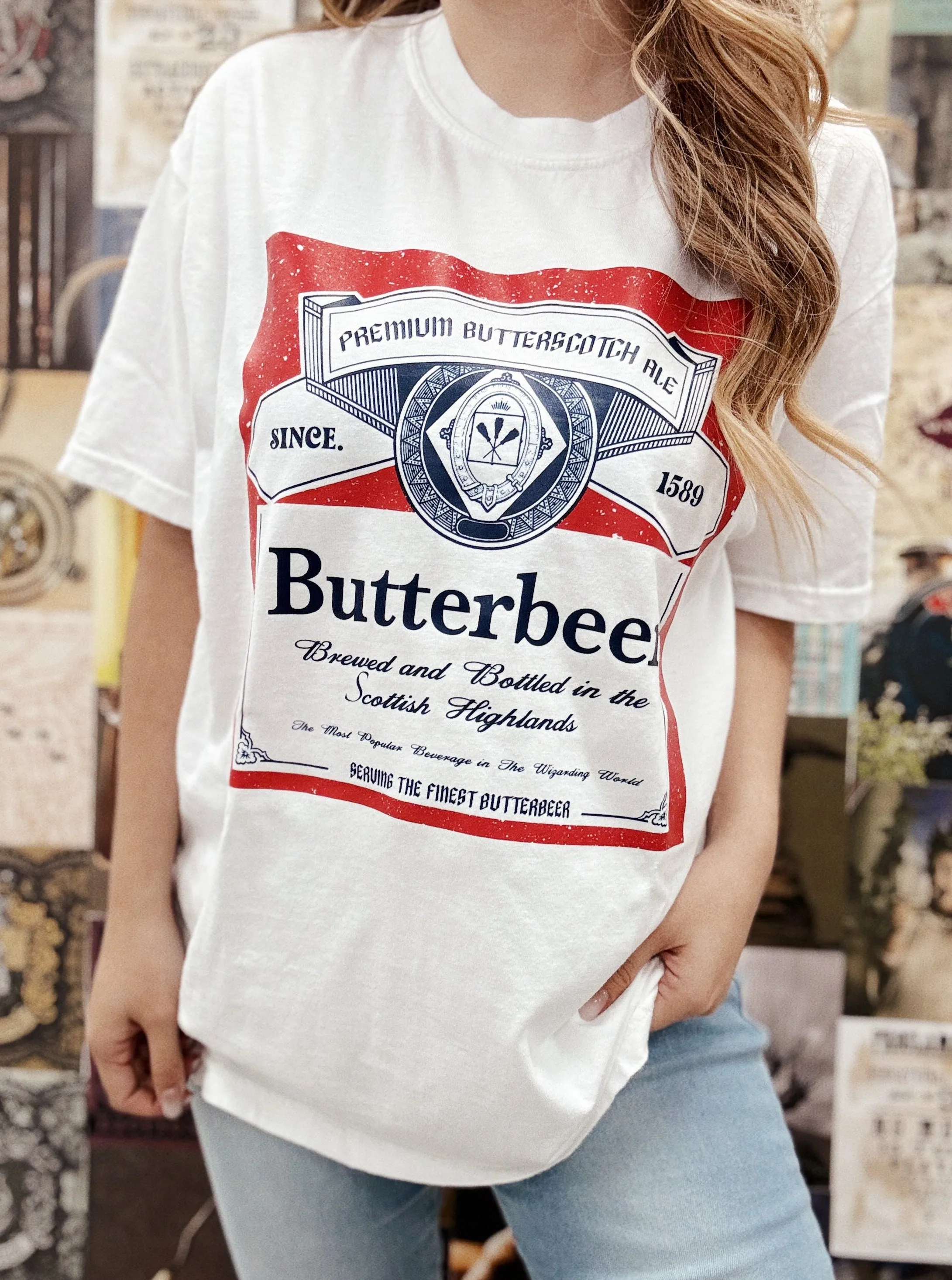 Vintage Butter beer Garment Dyed Tee