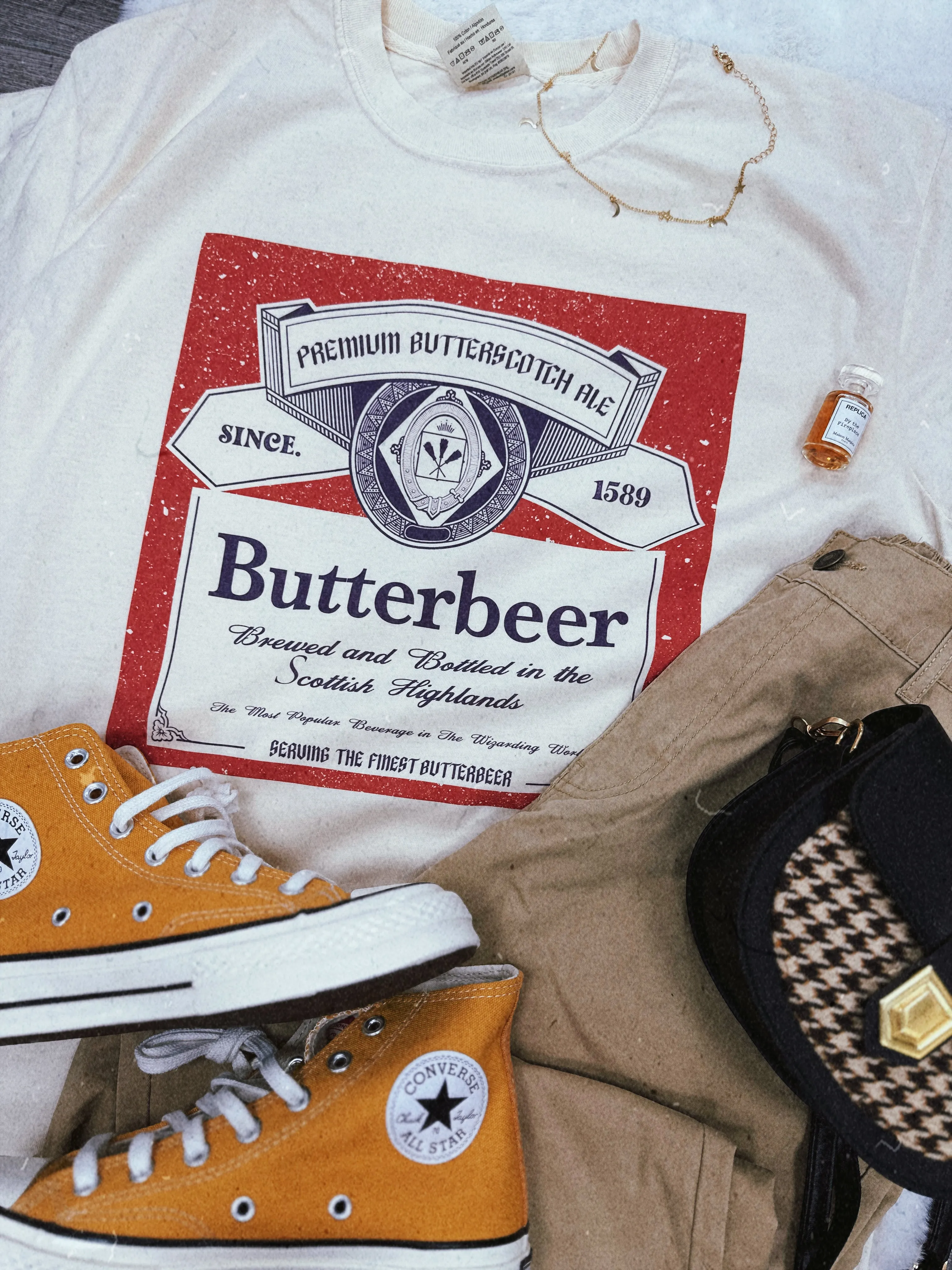 Vintage Butter beer Garment Dyed Tee