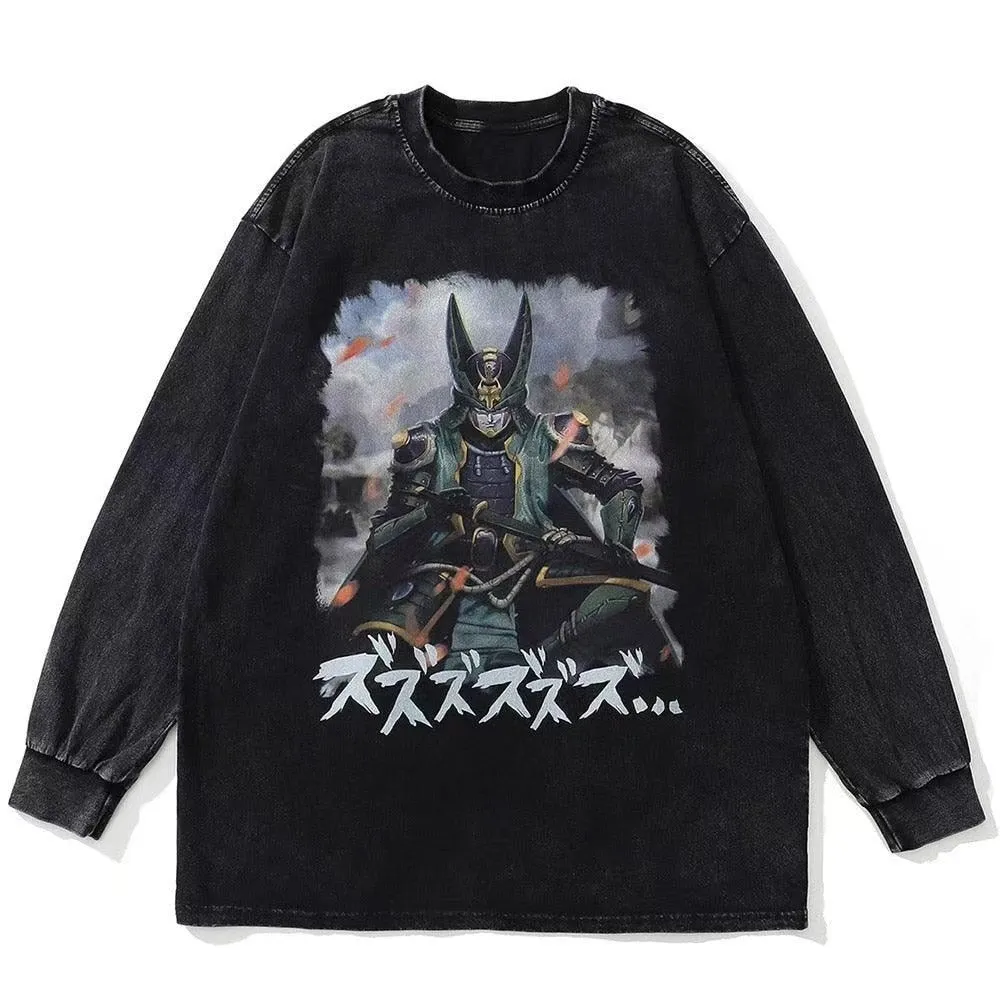 Vintage Washed Tshirts Anime T Shirt Harajuku Oversize Tee Cotton fashion Streetwear unisex top ab76