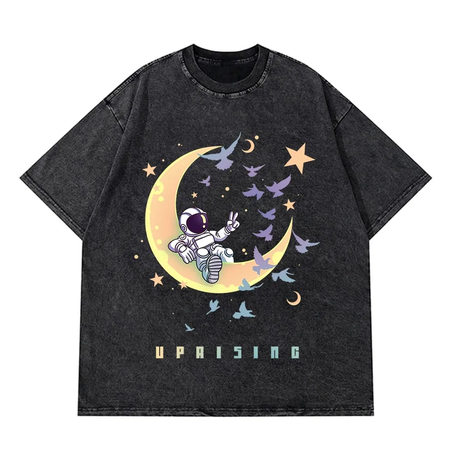 Vintage Washed Tshirts Anime T Shirt Harajuku Oversize Tee Cotton fashion Streetwear unisex top ab79v2